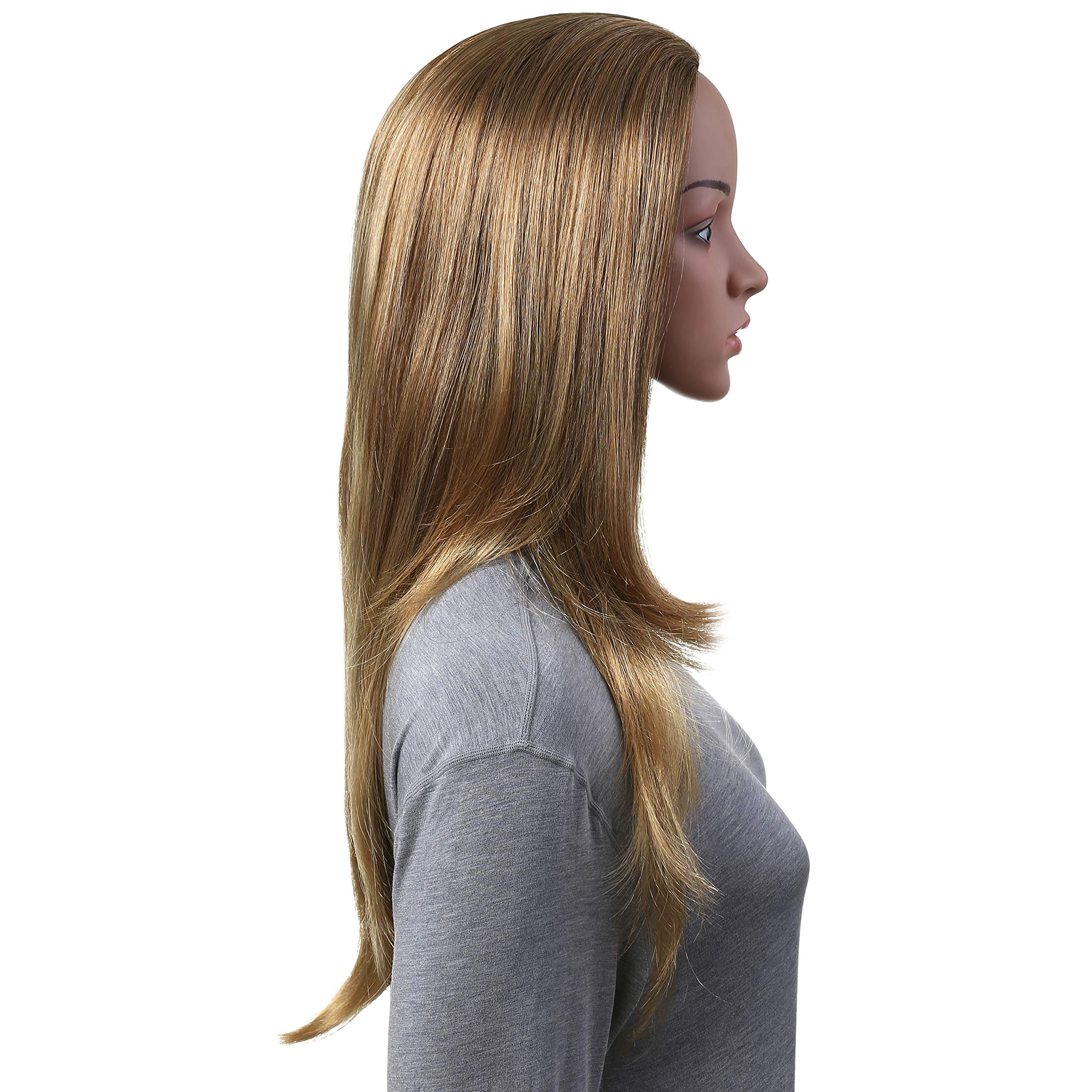 Onedor 23'' Curly Hair Women Ladies 3/4 Half Wig Premium Japanese Synthetic Kanekalon Fibers Wigs With Secured Mesh Head Cap (Sl