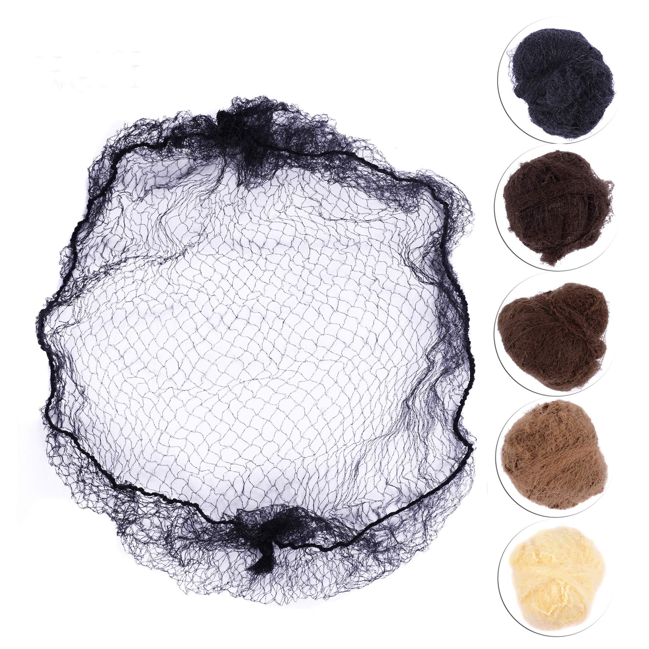 Yantaisiyu 50Pcs Hairnet Hair Net For Bun Invisible Elastic Mesh 20Inch 50Cm (Bulk Packing,Multicolored)