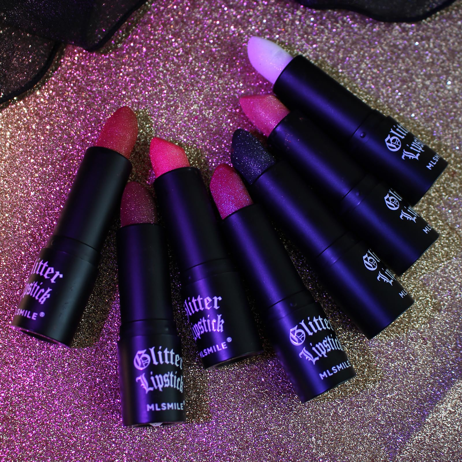 Diamond Lipstick Lip Gloss Long Lasting Waterproof Glitter Lipstick & Eyeshadow, High Shine Non-Stick Cup Matte Lipstick, Flash