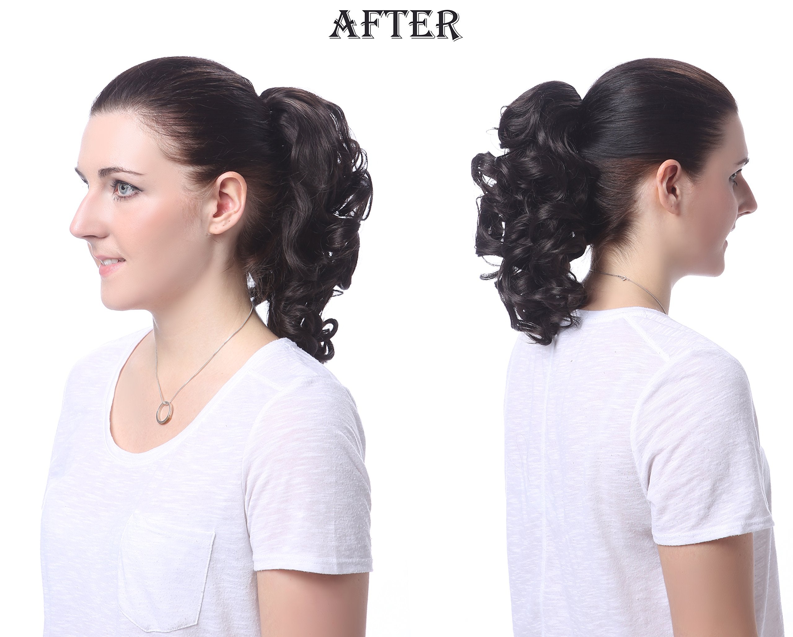 Onedor 12'' Synthetic Fiber Natural Textured Curly Ponytail Clip In/On Hair Extension Hairpiece (H16/613)