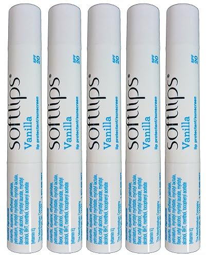 Softlips Lip Balm Protectant Spf 20, Vanilla (Pack Of 5)