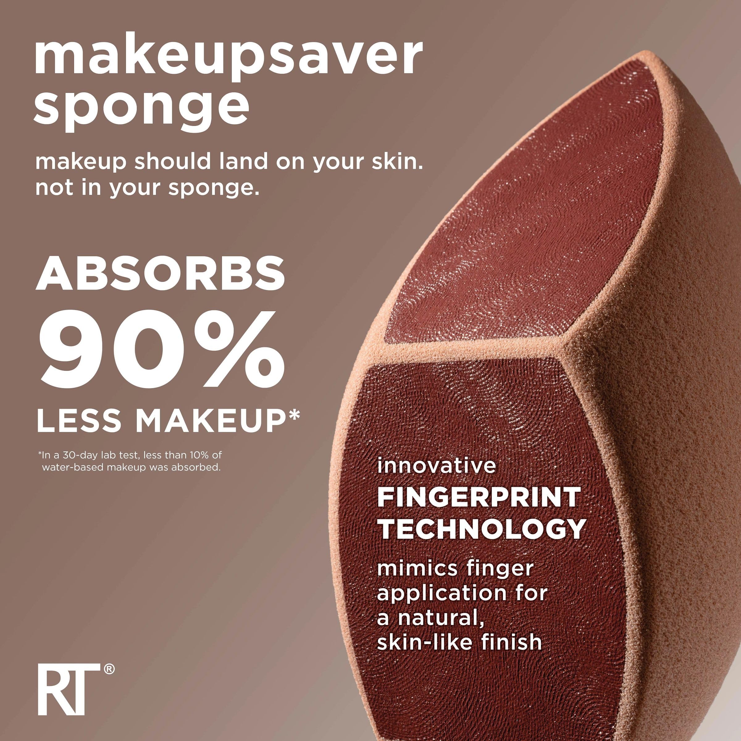 Real Techniques Makeup Blender Sponge ?an, 1 Count, Liquid & Cream Formulations, Reduces Waste, Cruelty-Free, Latex-Free