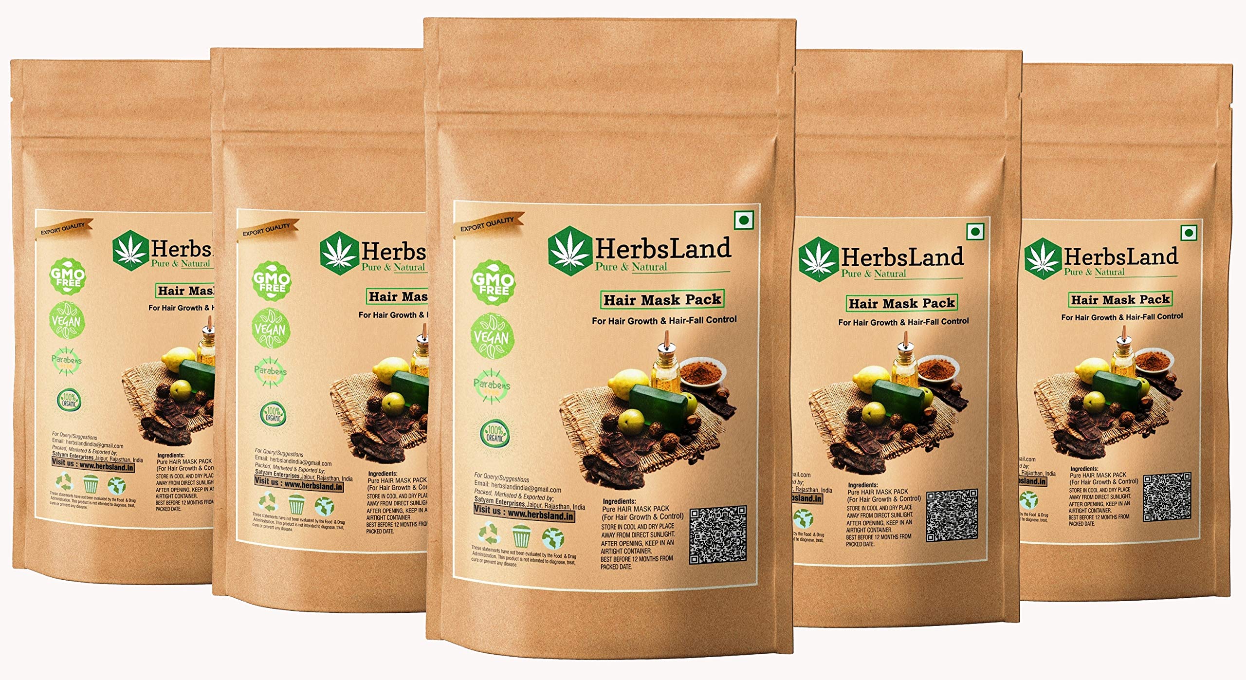 Herbsland Pure Bio Organic Hair Mask/Pack Powder For Hair Care | Hair Nourishment And Hairfall Control | Scalp With Anti-Dandruf