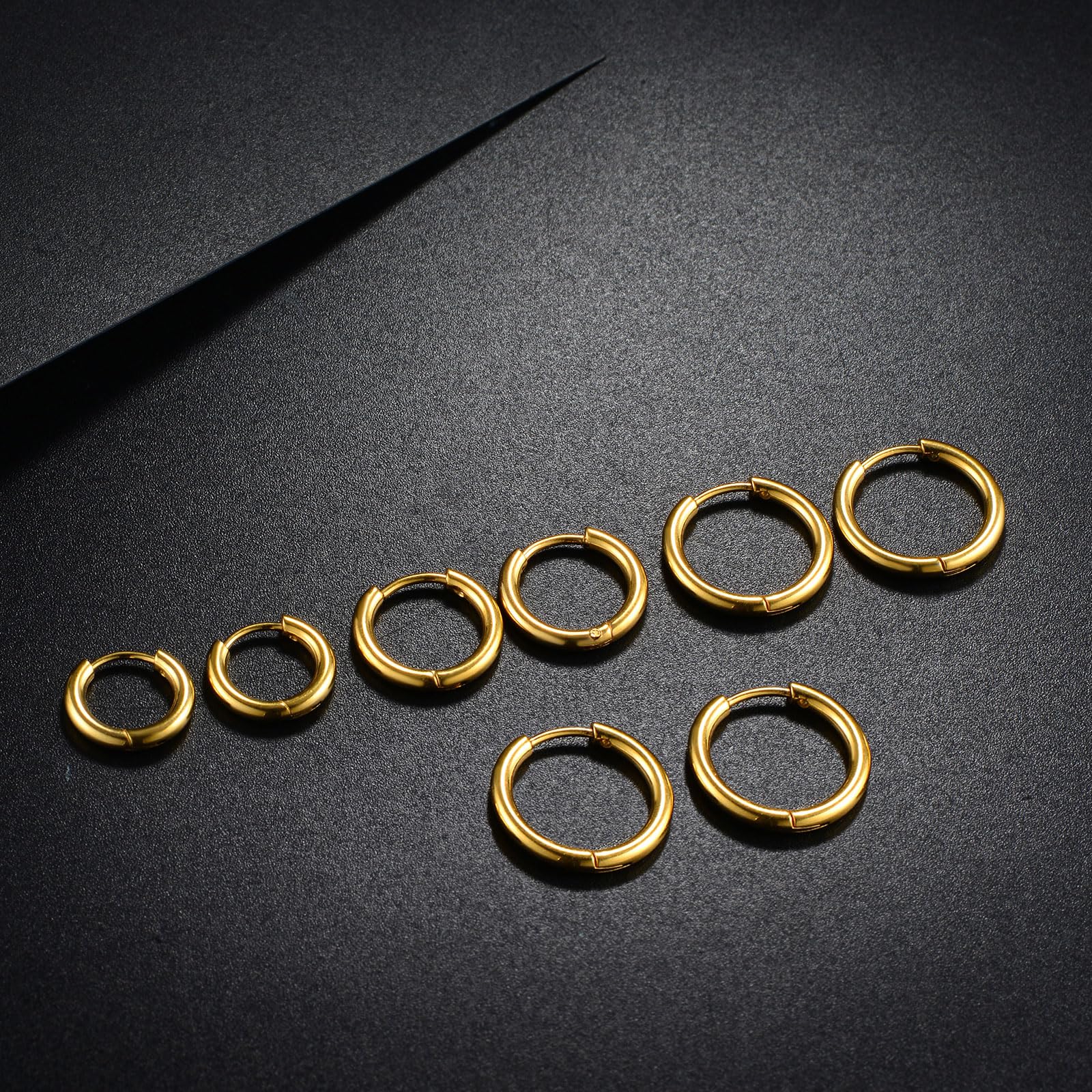 316L Surgical Stainless Steel Huggie Hoop Earrings 6mm 8mm 10mm 12mm Gold Hypoallergenic Earrings Hoop Cartilage Helix Lobes Hin