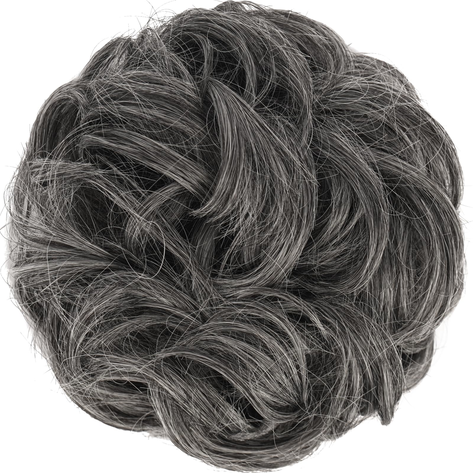 Feshfen Messy Hair Bun Hair Pieces Wavy Curly Large Hair Bun Scrunchies Extensions Synthetic Chignon Hairpieces For Women Girls,