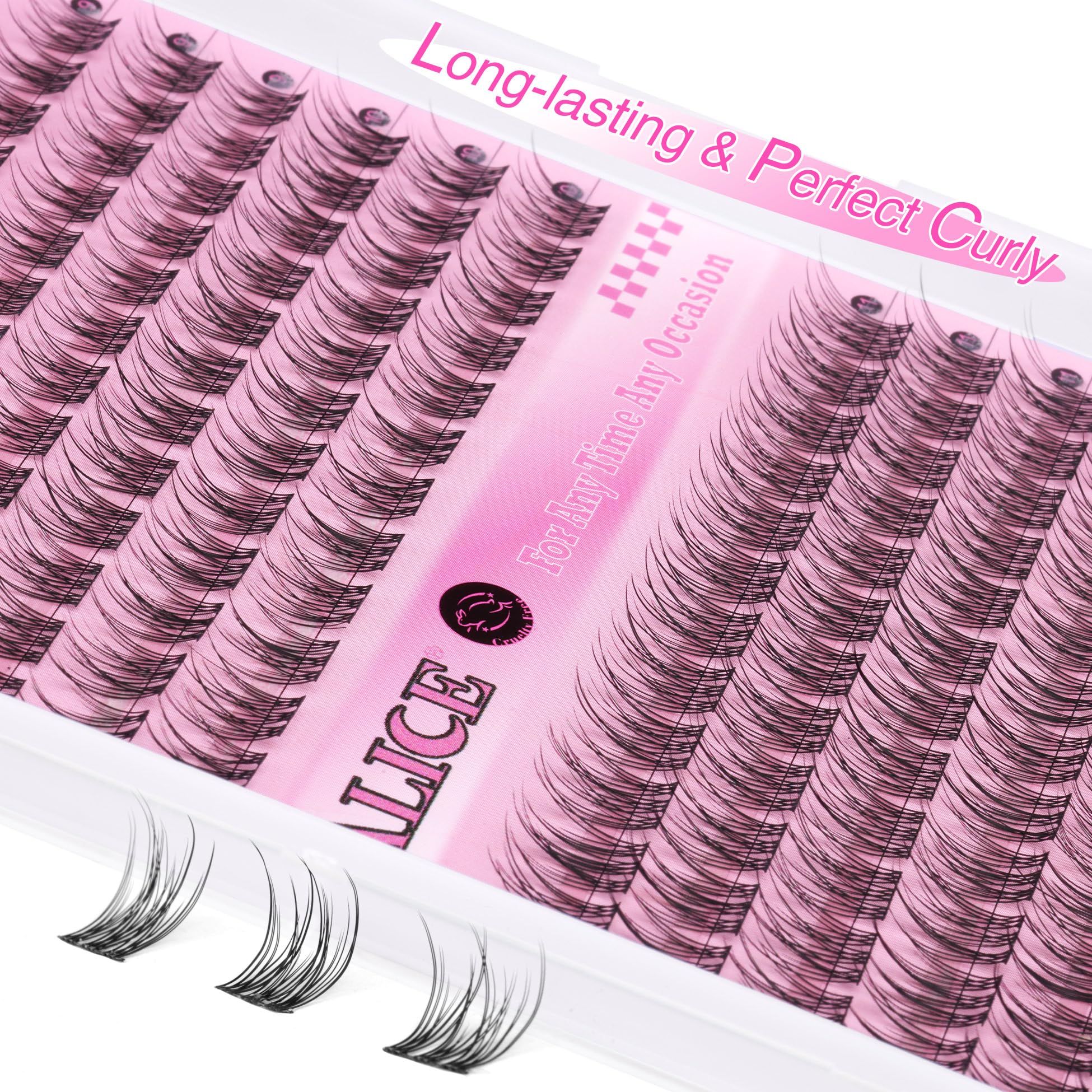 ALICE Natural Lash Clusters C Curl DIY Eyelash Extensions 9-11mm Short Individual Lashes Wispy Lash Extensions Handmade Eyelash