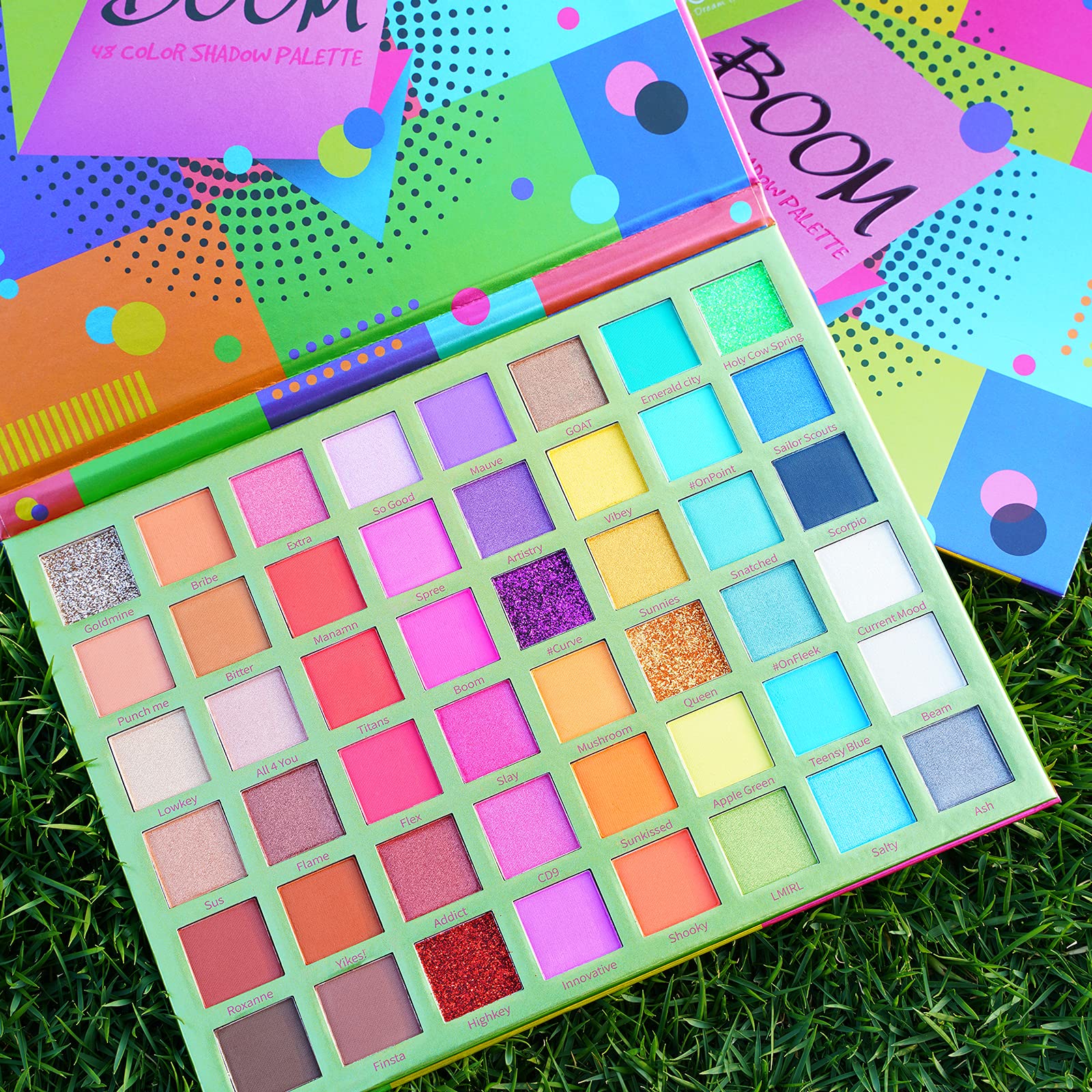 Docolor Eyeshadow Palette 48Colors Boom Eye Shadow Palette Highly Pigmented Mattes Glitter Shimmers Naked Smokey Cream Powder Bl