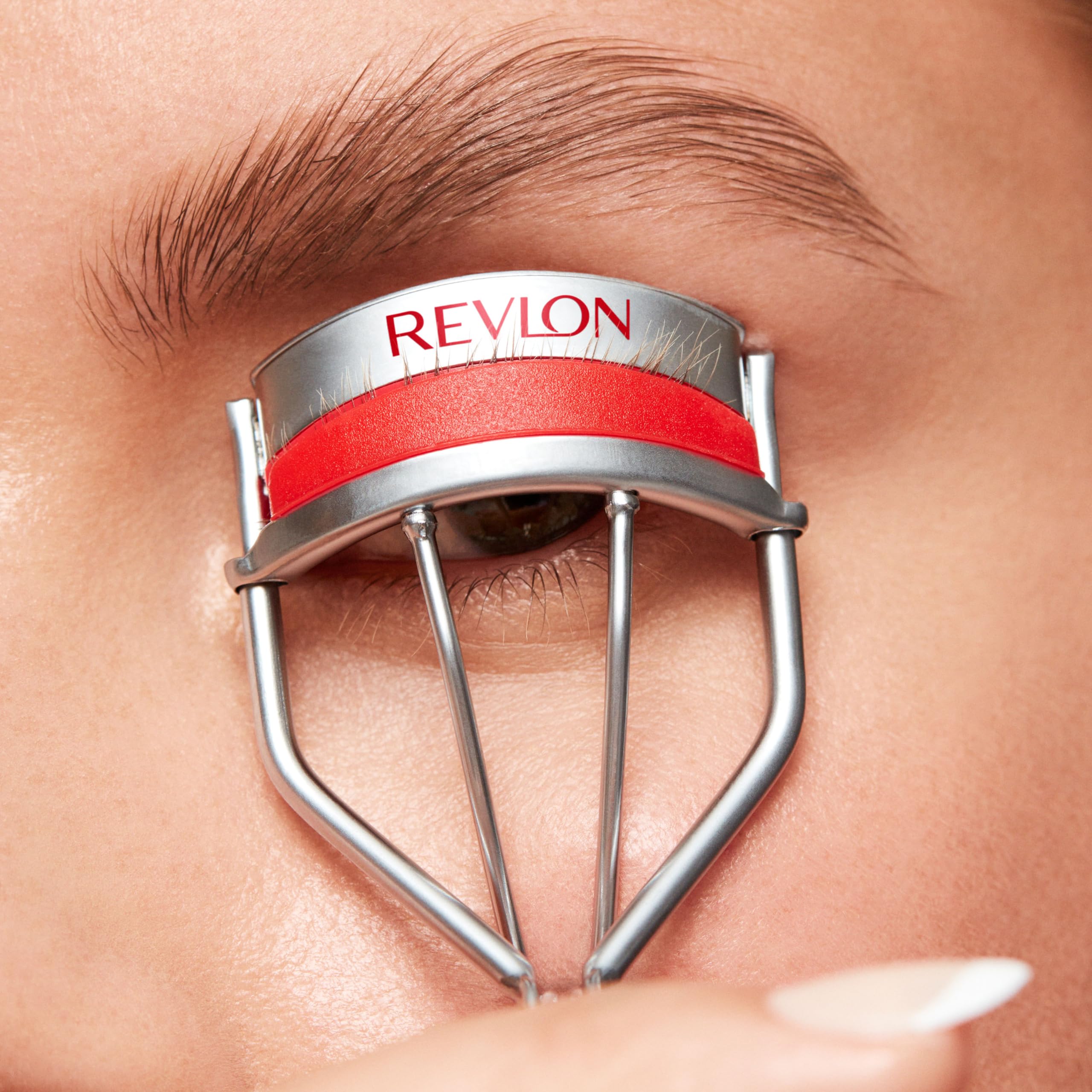 Revlon Triple-Stepped Lash Curler,Stainless Steel/Red