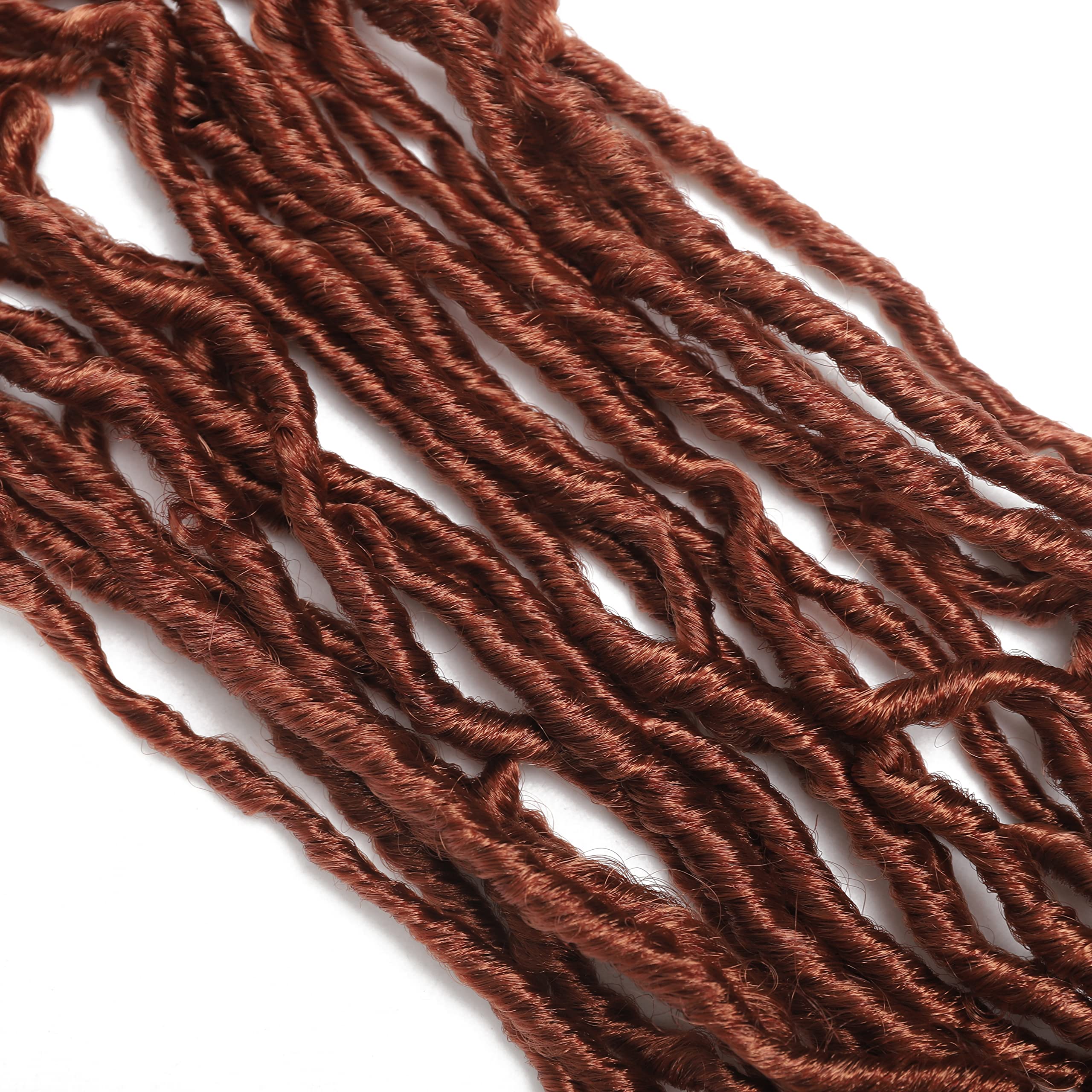 7Pcs Faux Locs Crochet Hair 16 Inch Soft Locs Crochet Hair Goddess Locs Hair Extensions Ginger Locs Crochet Hair