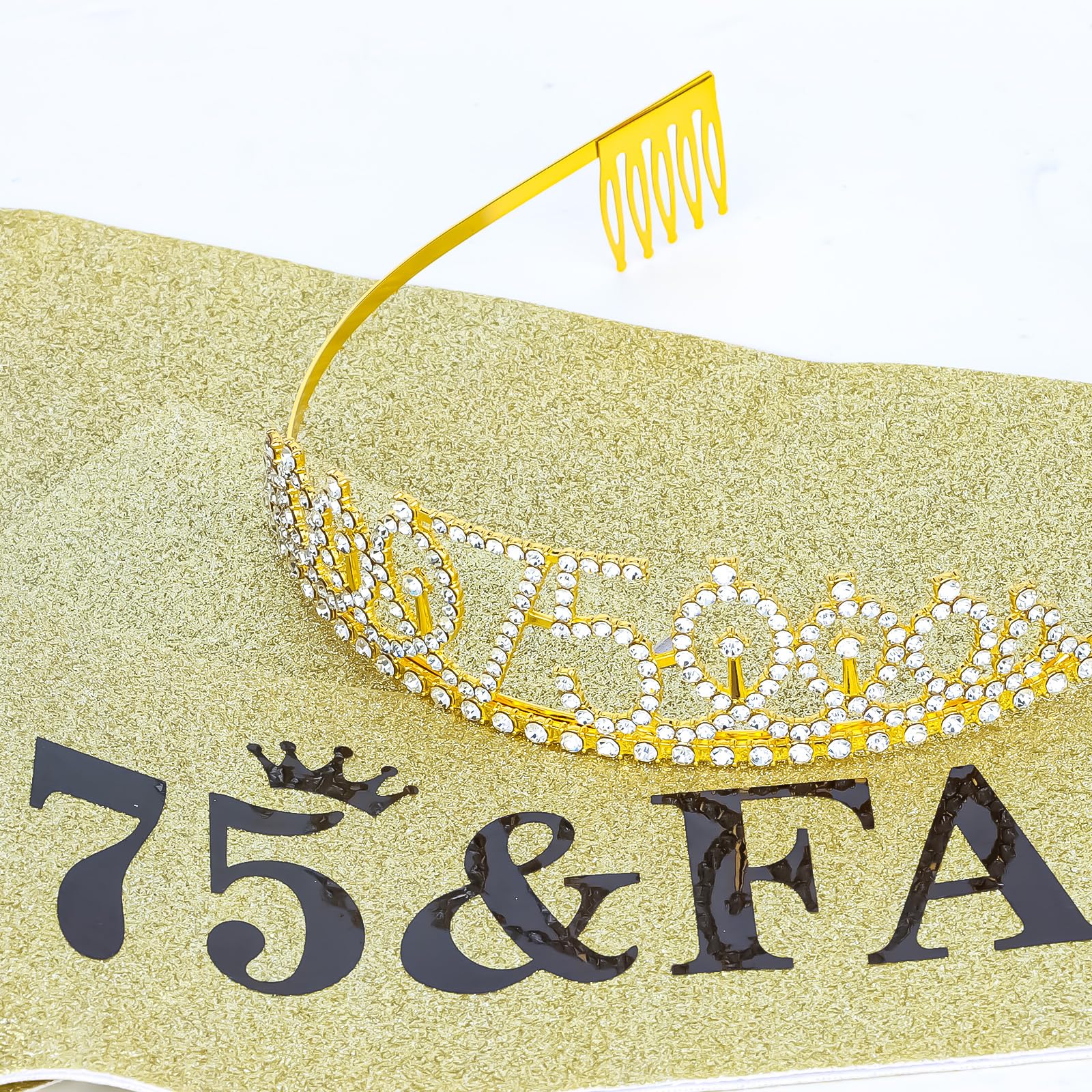 75Th Birthday Sash And Tiara For Women, Womens 75Th Birthday Gifts, 75Th Birthday Sash And Crown Set, Happy 75Th Birthday