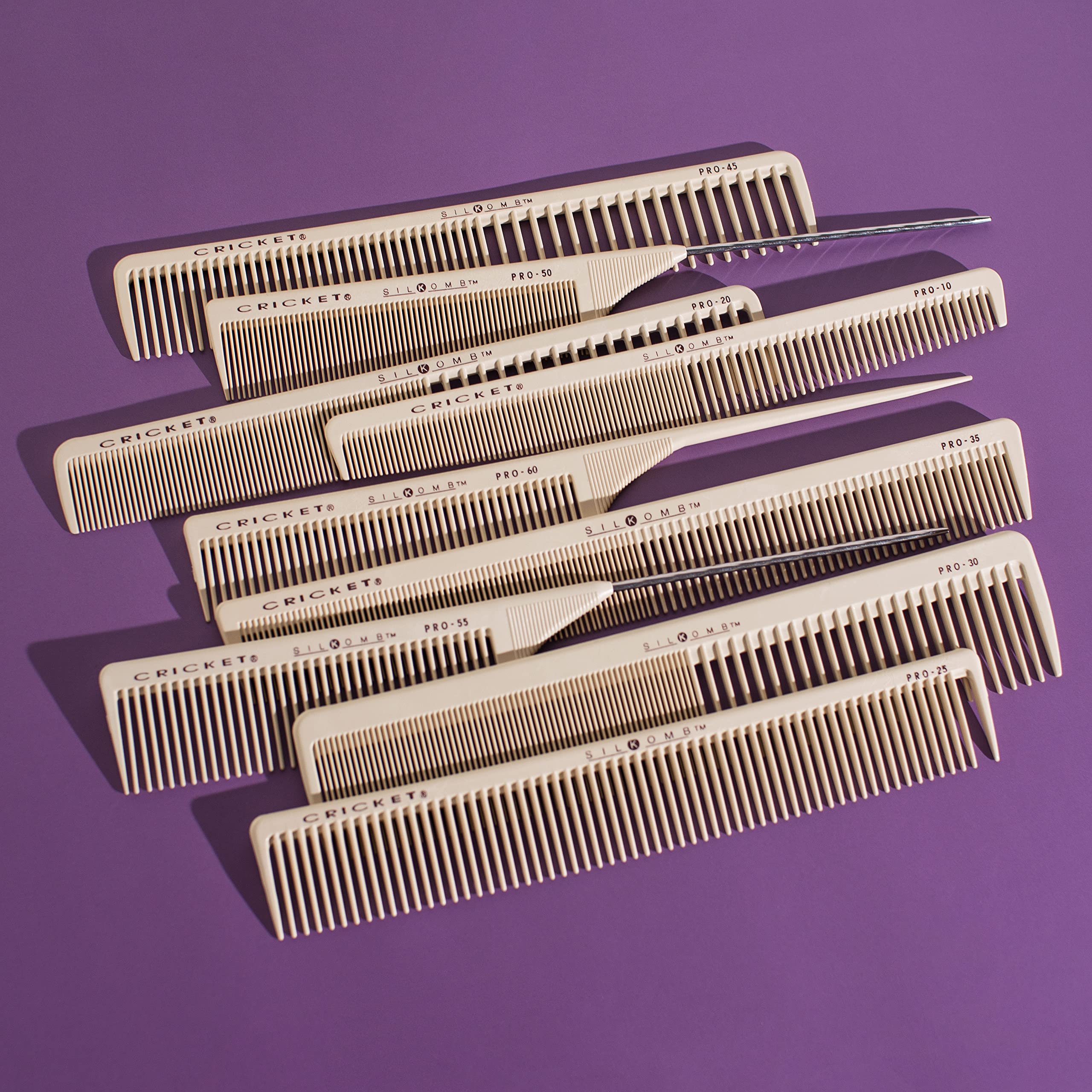 Cricket Silkomb Pro-35 Extra Long Hair Cutting Comb Silicone-Infused Professional Hair Stylist Barber Comb For Haircuts, Styling