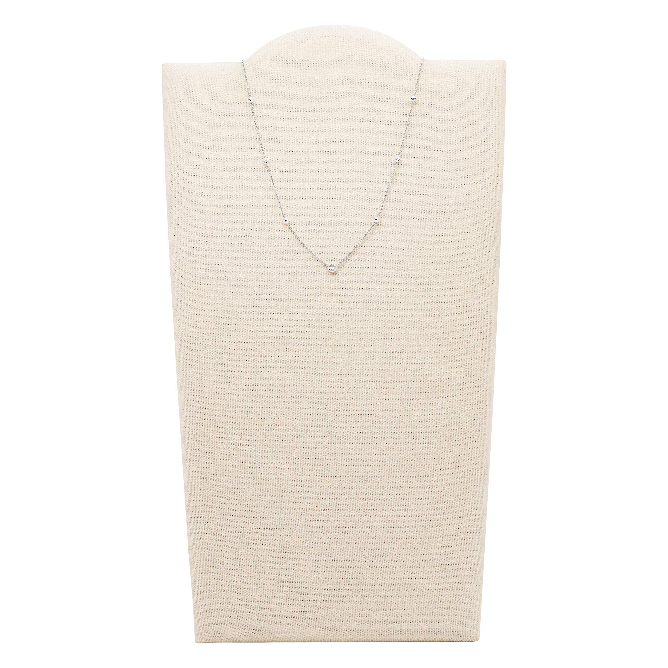Fossil Women's Sterling Silver Necklace, Color: Silver (Model: JFS00453040)