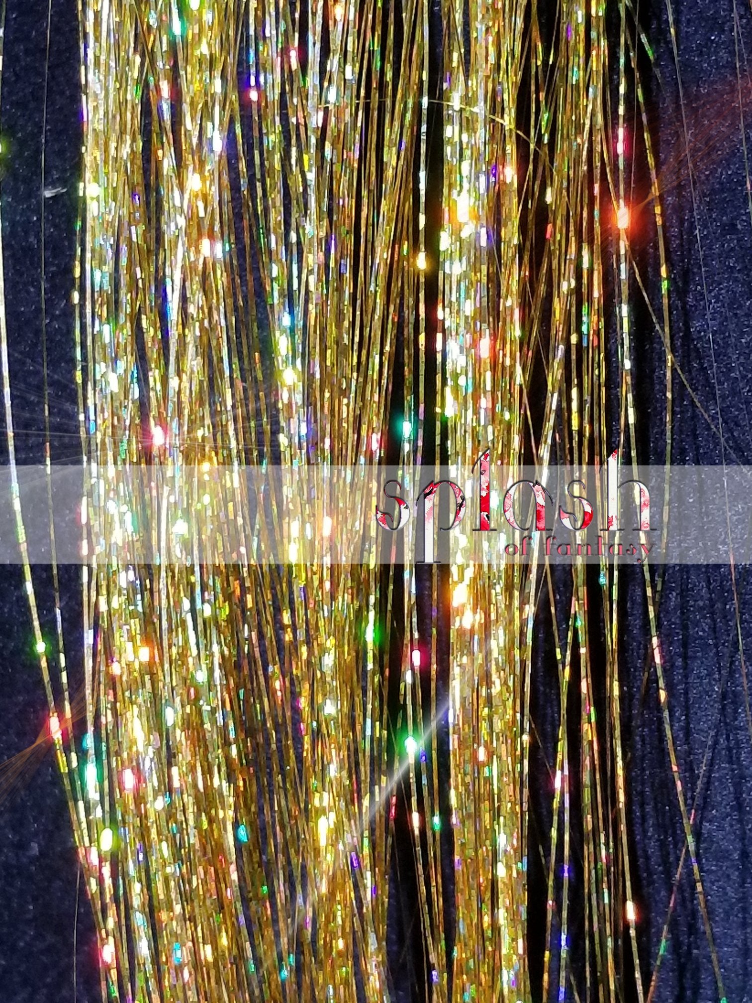 40 Inch Hair Tinsel 200 Strands Two Colors : Sparkling Silver & Sparkling Gold