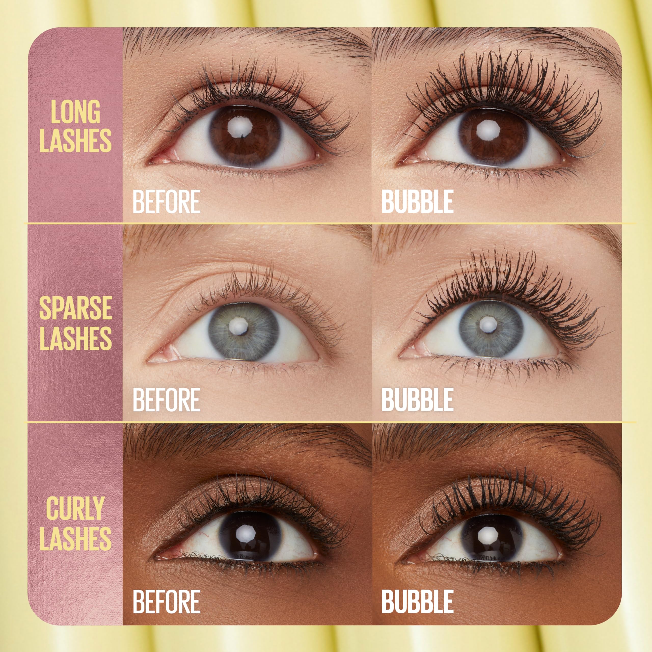 Maybelline The Colossal Bubble Washable Mascara - Buildable Volume & Length, 0.33 Fl Oz, Blackest Black, Model 0041554096071