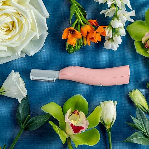 SPA SCIENCES SIMA Sonic Dermaplaning Tool - Painless Facial Exfoliation, 3 Speeds, Rechargeable, Pink, Stainless Steel, Model 860021001123
