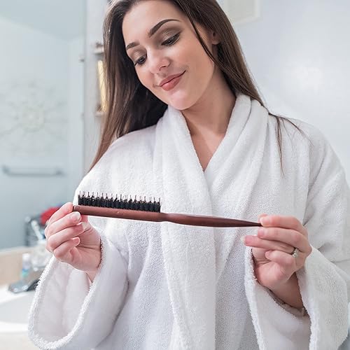 Grannaturals Boar & Nylon Bristle Teasing Brush -Teasing Comb With Rat Tail Pick For Hair Sectioning For Edge Control, Backcombi