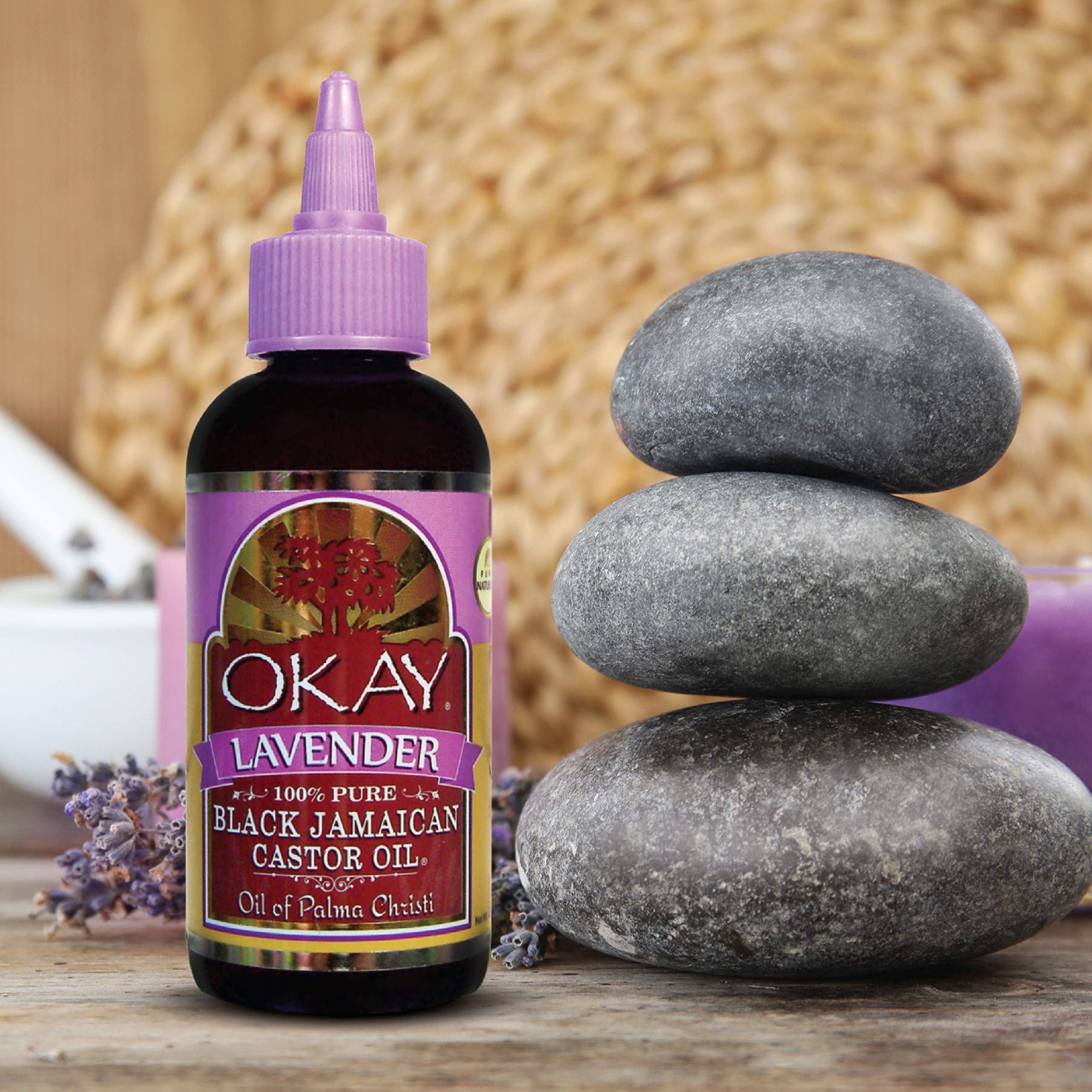 OKAY BLACK JAMAICAN CASTOR OIL with LAVENDER 4oz / 188ml