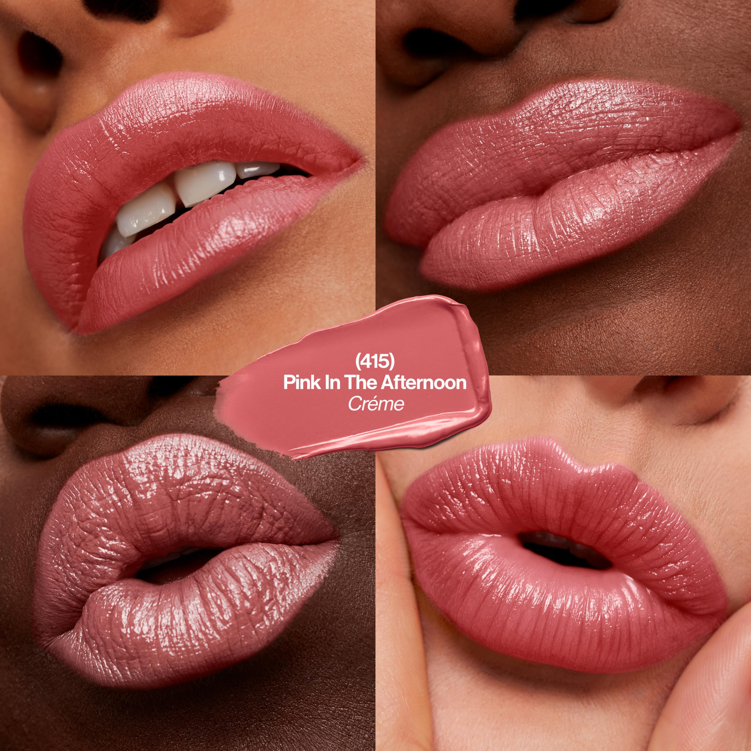 Revlon Super Lustrous Lipstick, Creamy Formula For Soft, Fuller-Looking Lips, Moisturized Feel, 415 Pink In The Afternoon, 0.15
