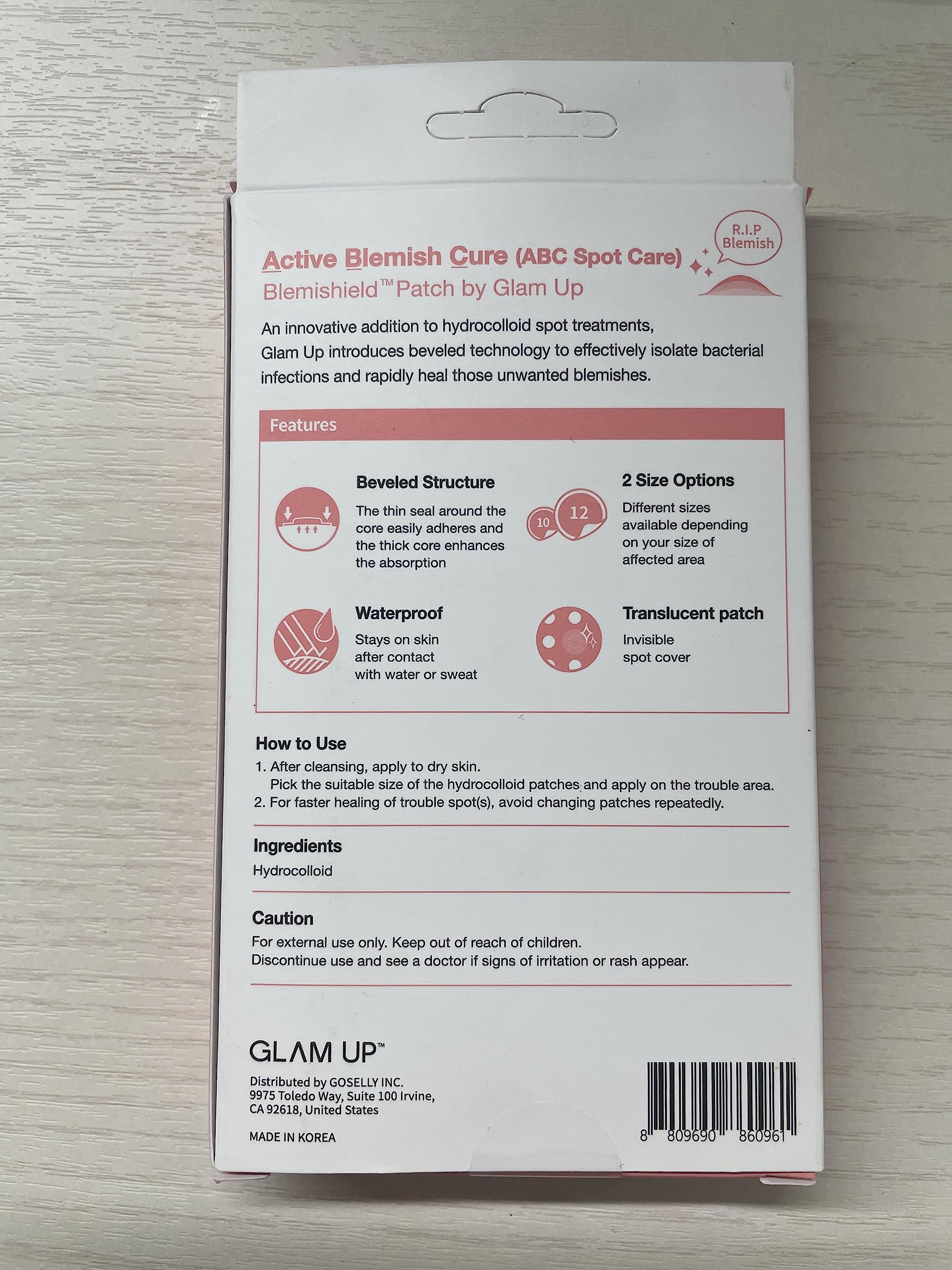 Glam Up Hydrocolloid Blemish Pimple Zit Patches - Invisible Ultra Thin Spot Cover Stickers For Face And Skin, Strong Water-Proof