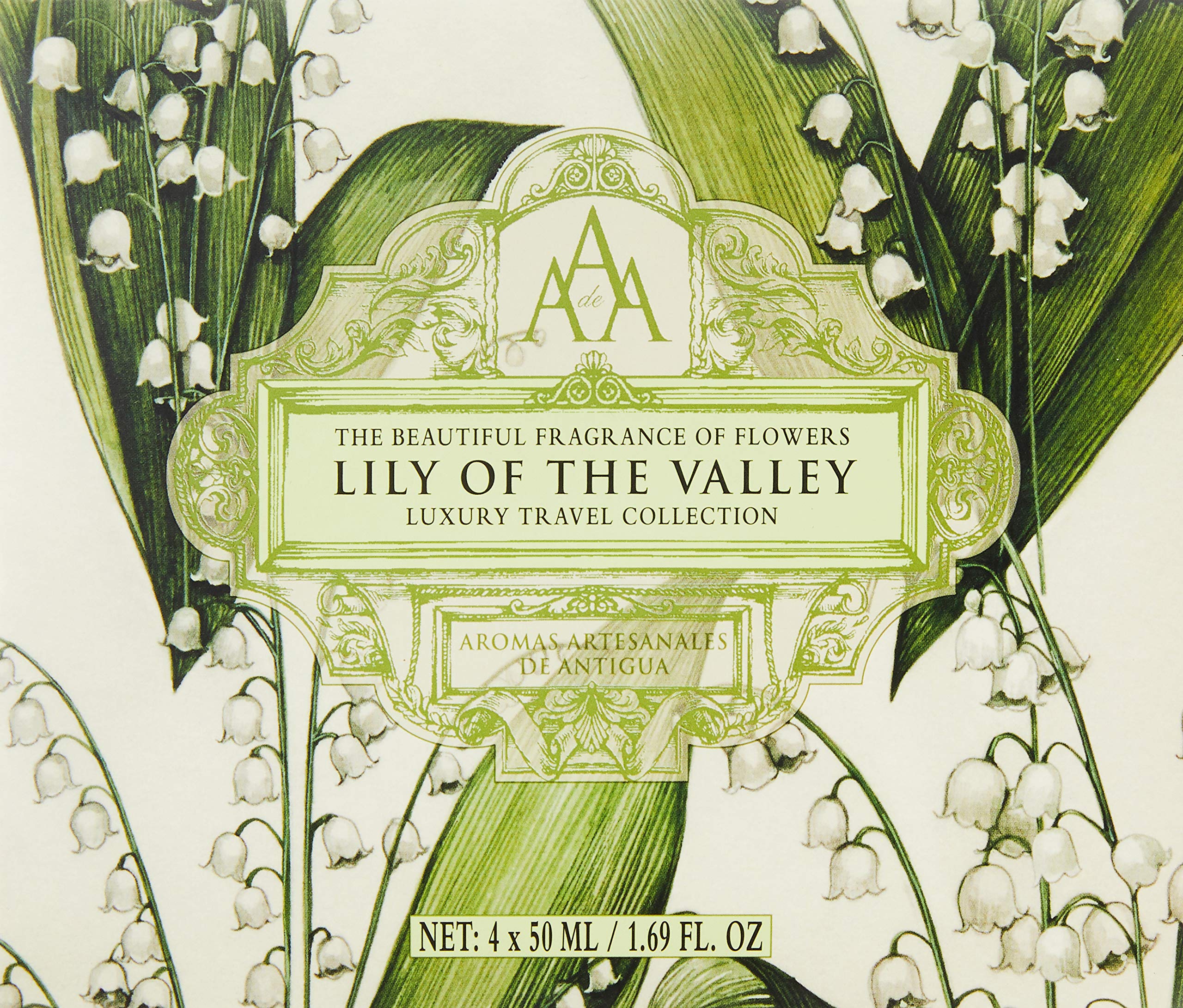 Aaa Floral - 4 X 50 Ml - Travel & Gift Collection (Shower Gel, Body Lotion, Shampoo & Conditioner) - (Lily Of The Valley) - Tsa/