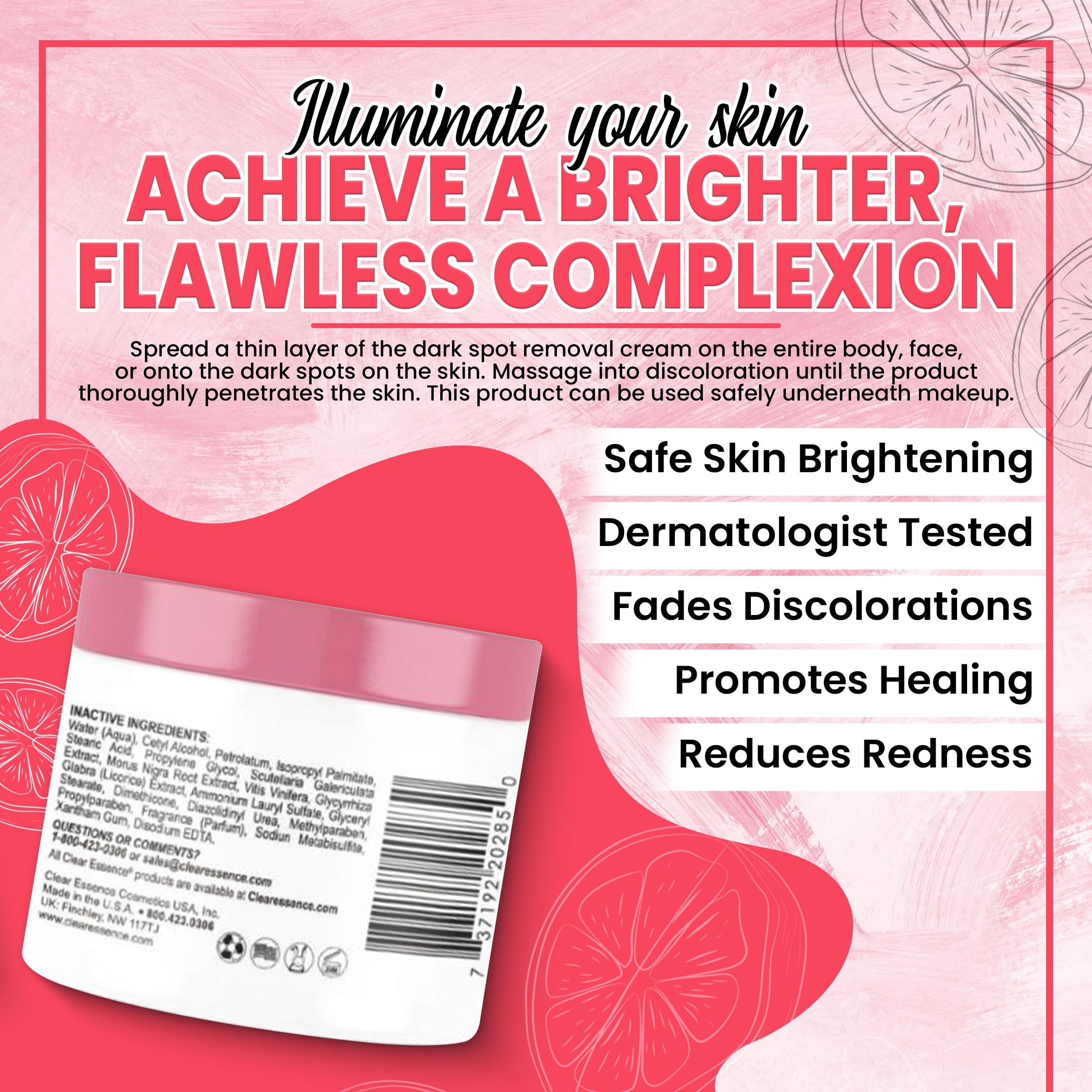 Clear Essence Exclusive Medicated Fade Creme With Sunscreen - Fade Cream For Dark Spots - Beauty Cream For Glowing Skin Complexi