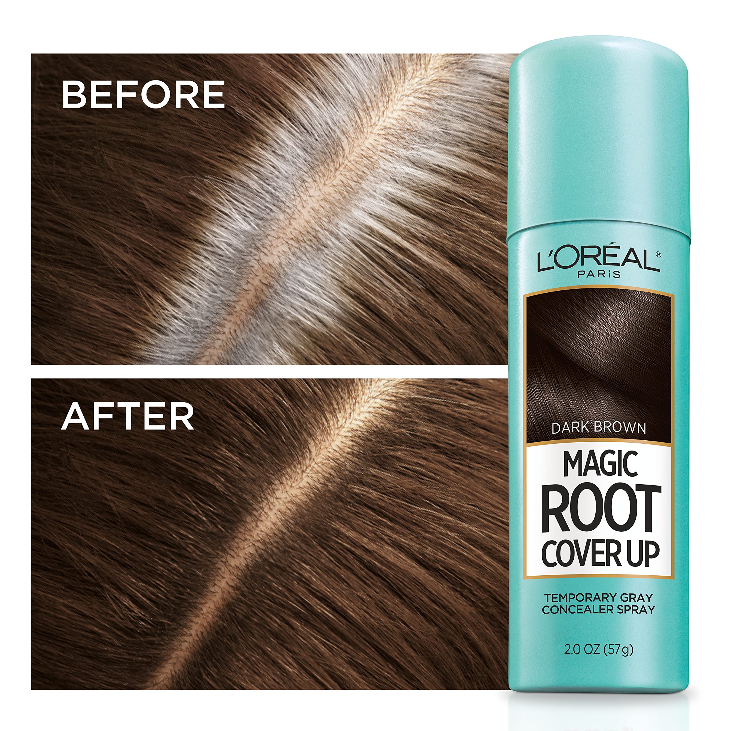 L'Oreal Paris Magic Root Cover Up Gray Concealer Spray Black 2 oz.(Packaging May Vary)