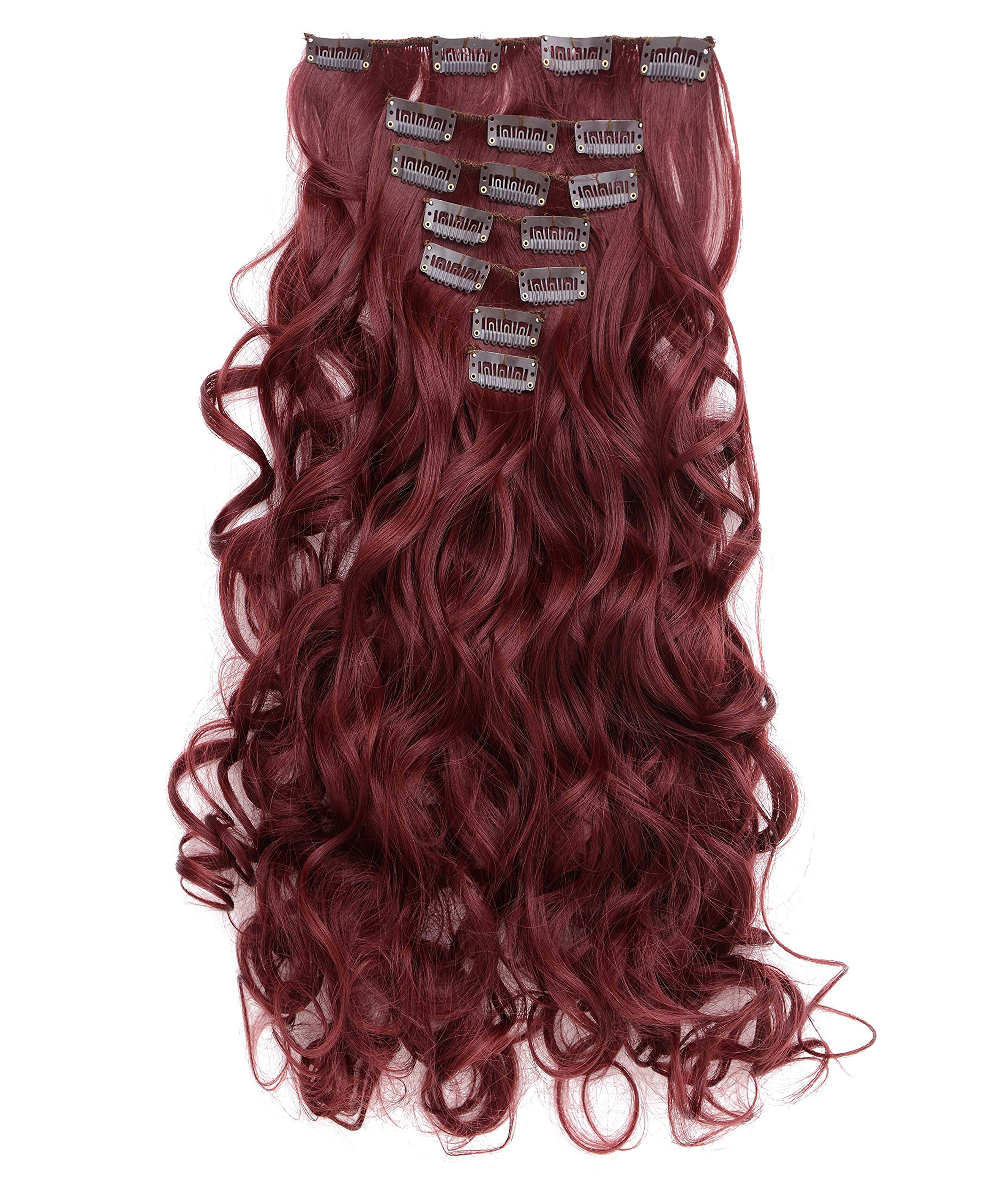 Onedor 20'' Curly Full Head Clip in Synthetic Hair Extensions 7pcs 140g (2H7)