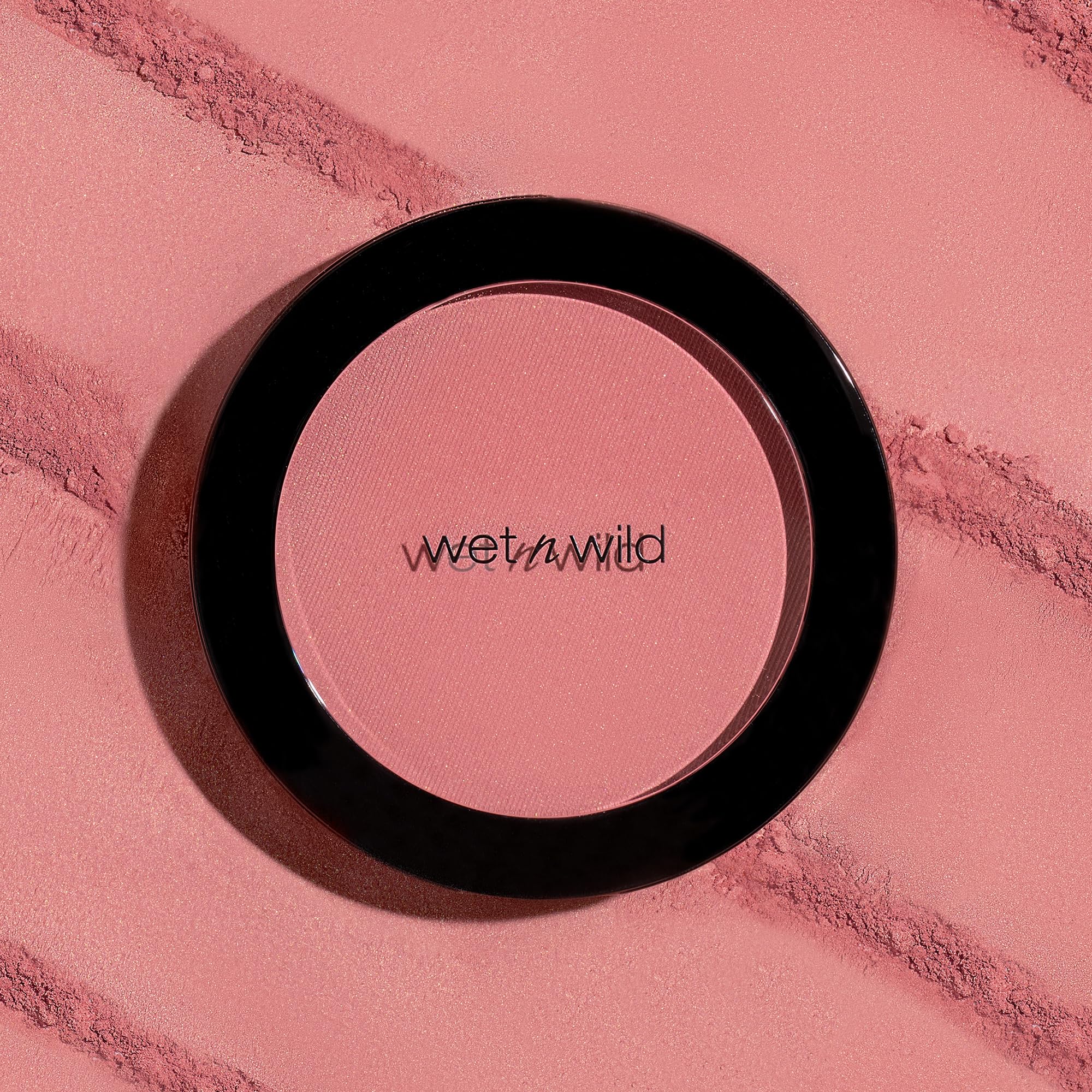Wet n Wild Color Icon Pink Blush Powder Makeup, Pearlescent Pink, Matte Natural Glow, Moisturizing Jojoba Oil