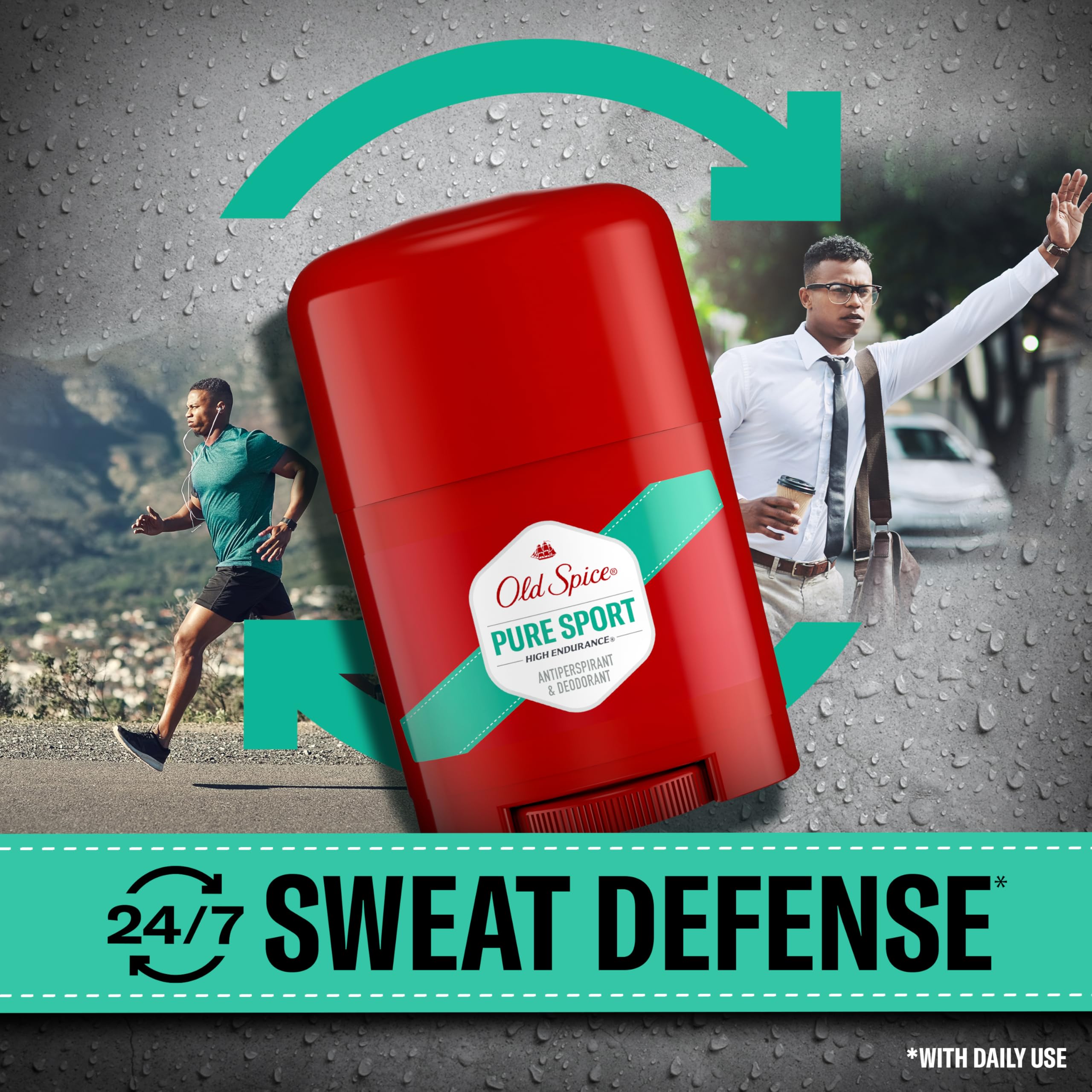 Old Spice High Endurance Anti-Perspirant Deodorant for Men, 48 Hour Protection, Pure Sport Scent, 0.5 Oz (Pack of 24)