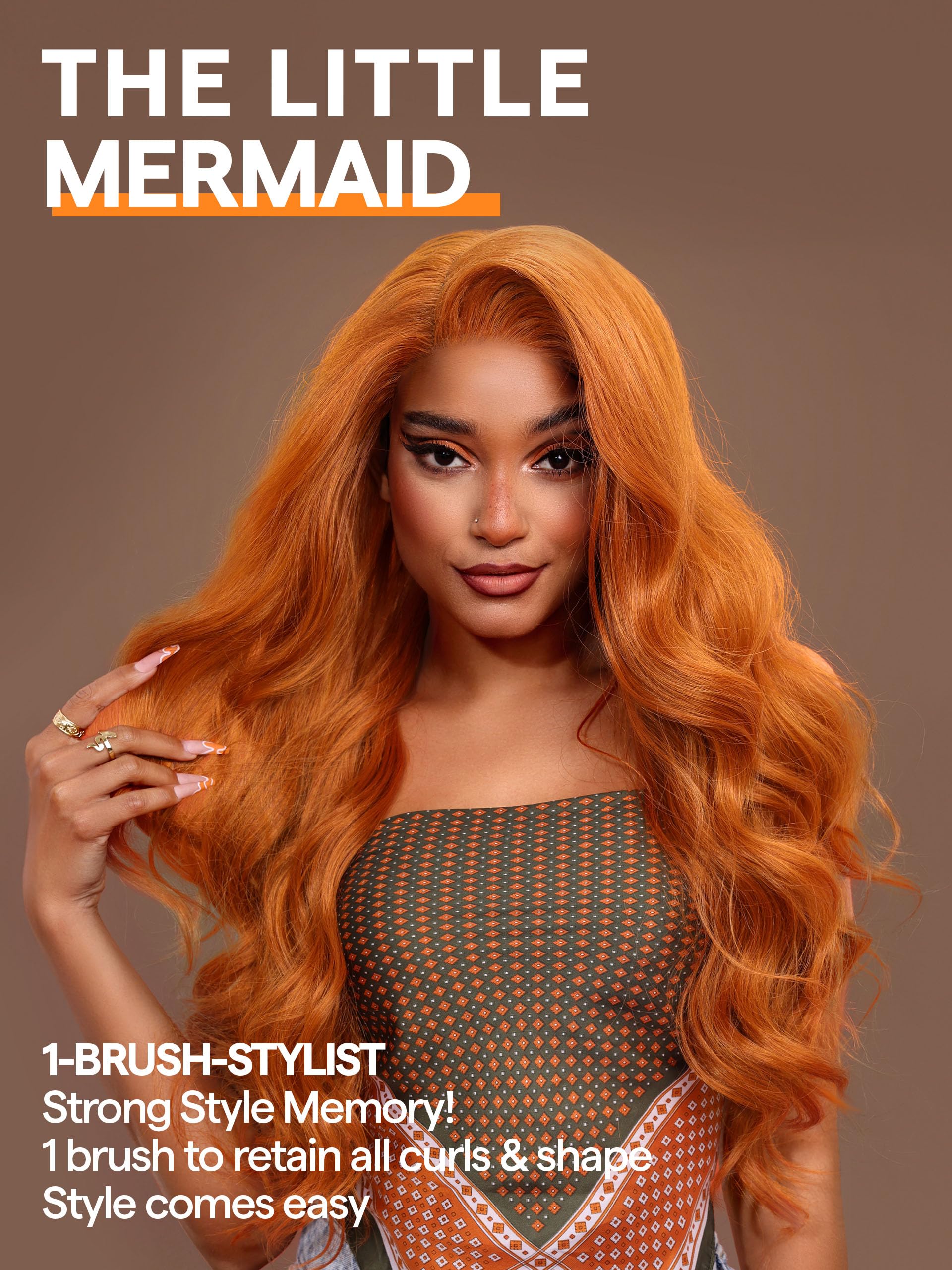 Gorgius Ginger Orange Loose Wave Wig 24 Inch Long Glueless Colored Wigs 180% Density Put On Go Wigs Pre Plucked With Natural Hai