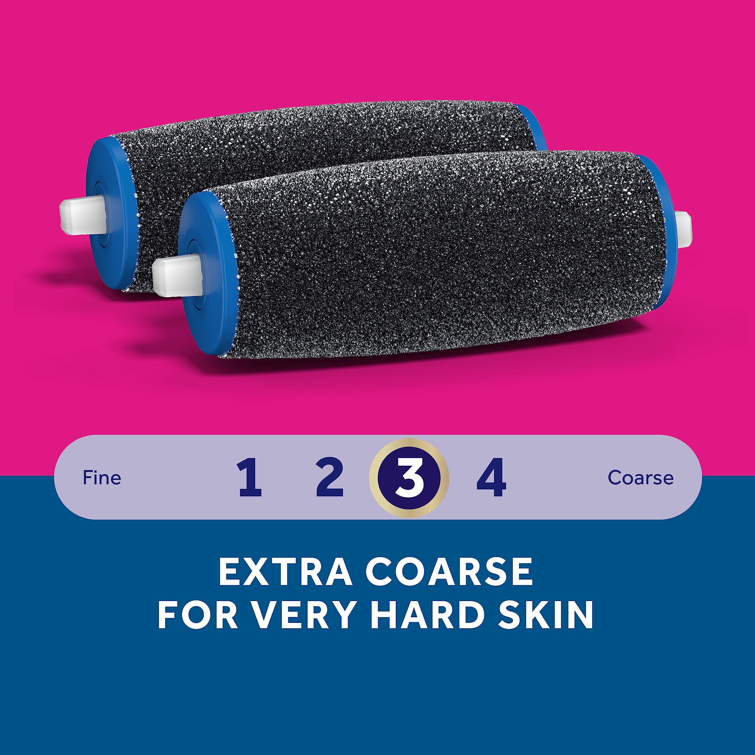 Amope Pedi Perfect Electronic Foot File Refills, Extra Coarse Rollers For Feet, Removes Hard And Dead Skin - 2 Count