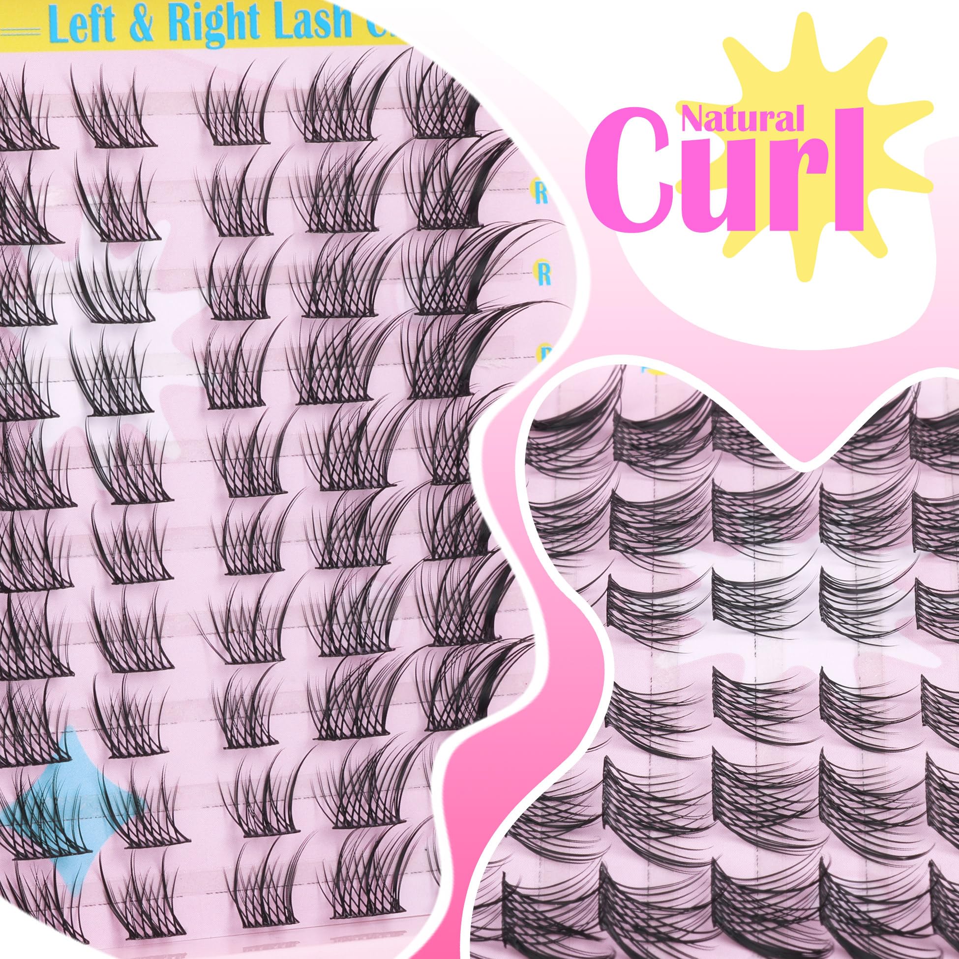 Alice Natural Lash Clusters Diy Lash Extensions Eyelash Extensions Wispy 3D Cat Eye Eyelash Clusters Left & Right C Curl Individ