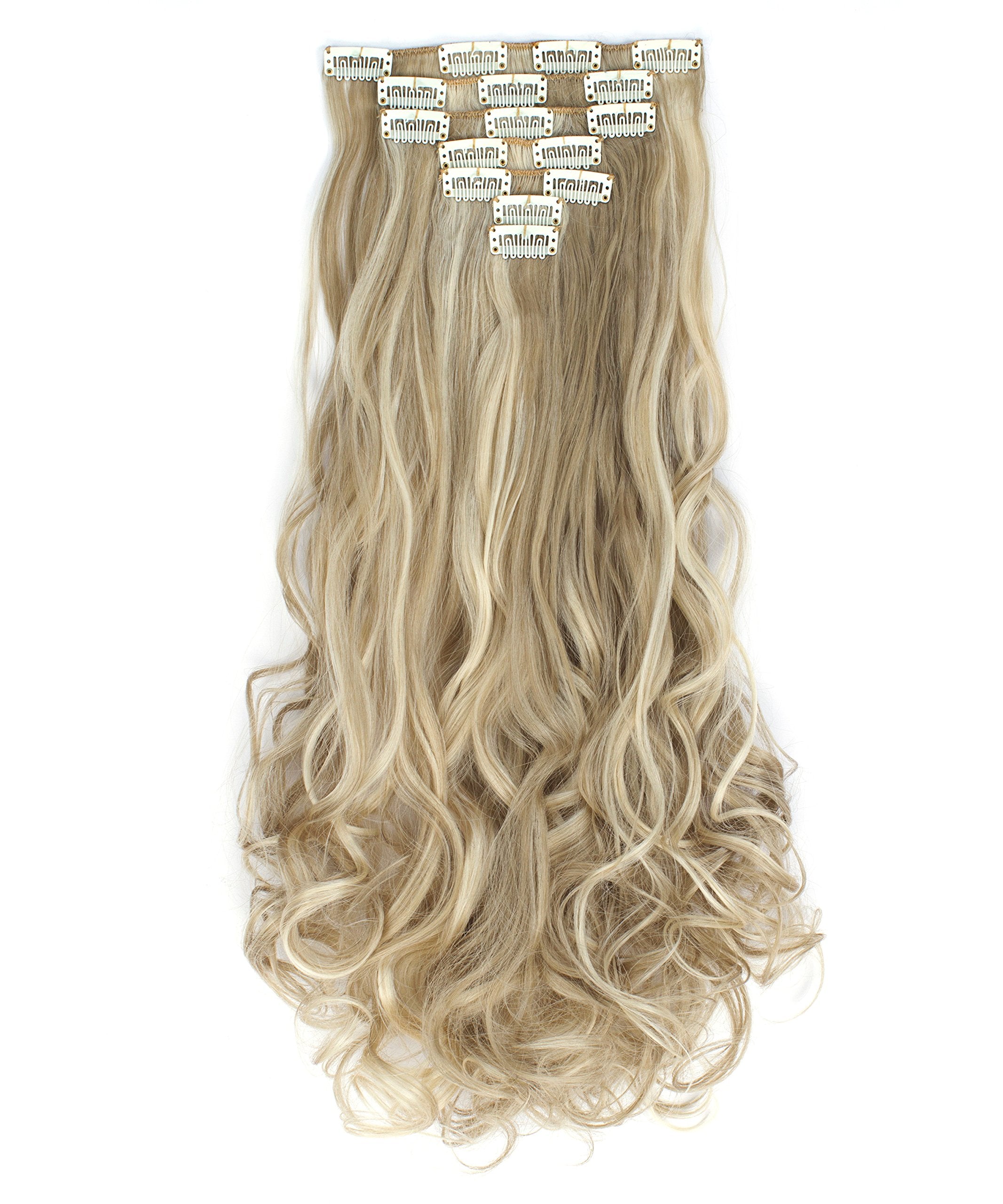 OneDor 20'' Curly Full Head Clip in Synthetic Hair Extensions 7pcs 140g (16H613)