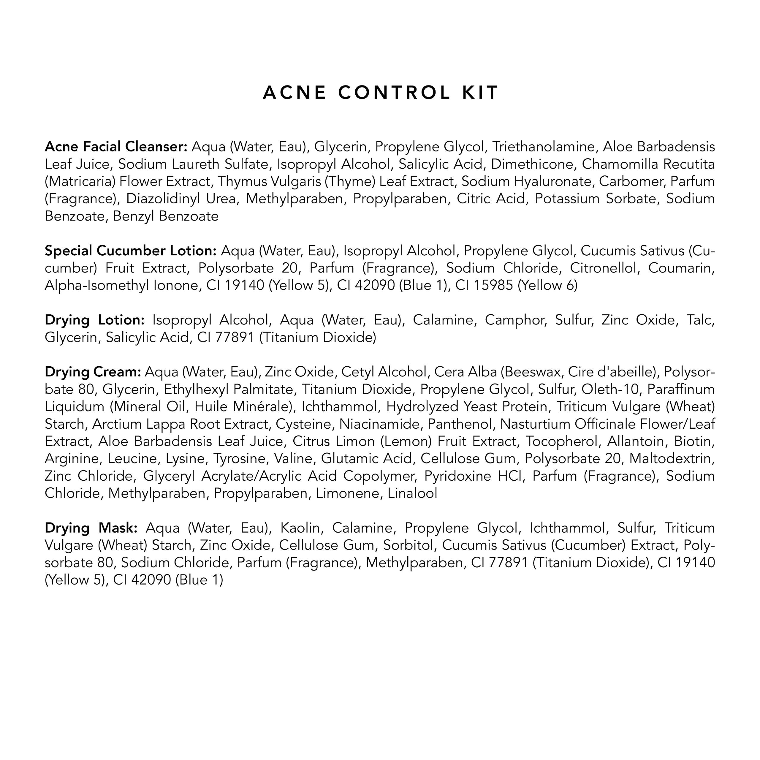 Mario Badescu Acne Control Face Kit with Facial Cleanser, Toner, Mask, Drying Lotion & Cream | Skin Care Set Ideal for Combinati