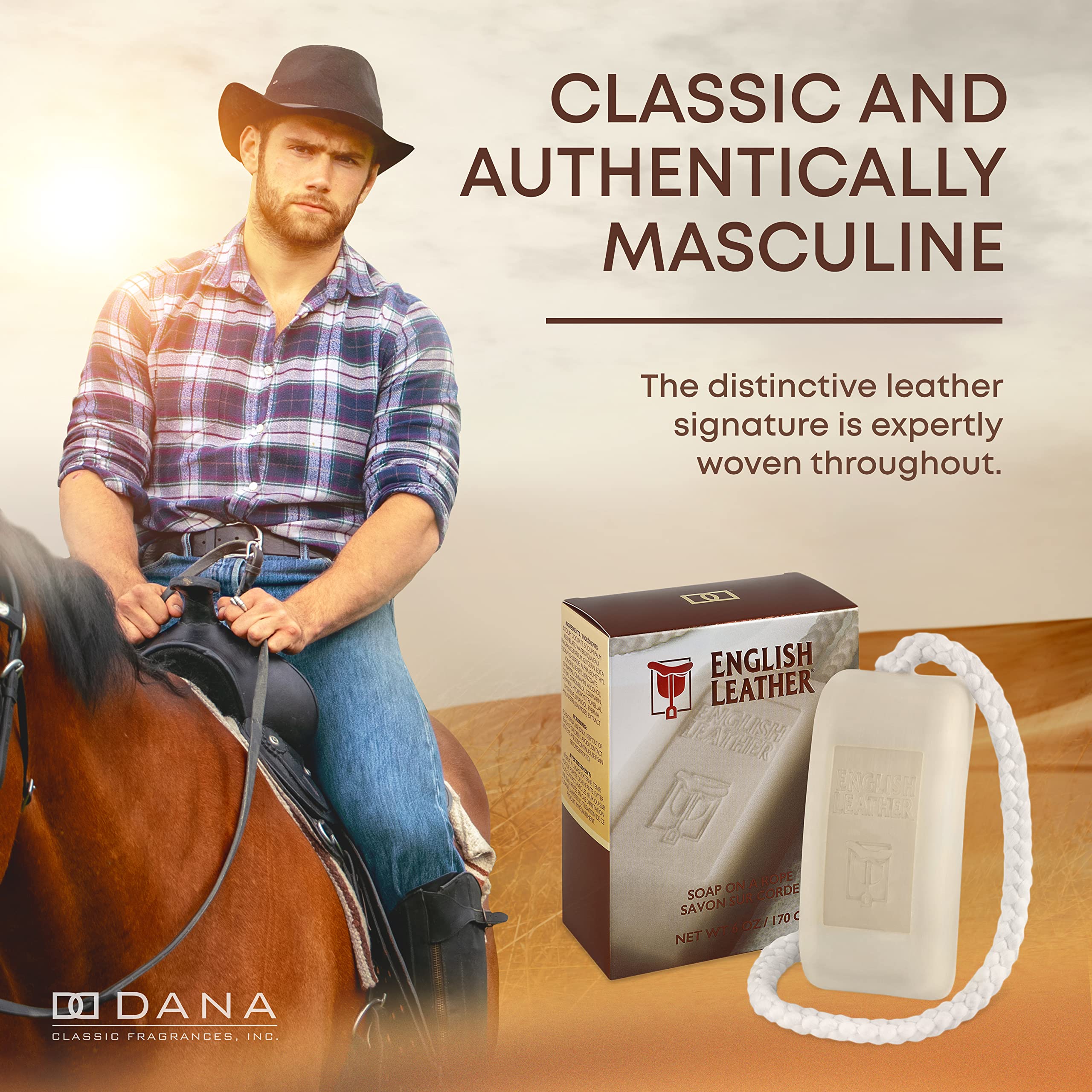 Dana English Leather Soap On A Rope For Men (6 Pack)