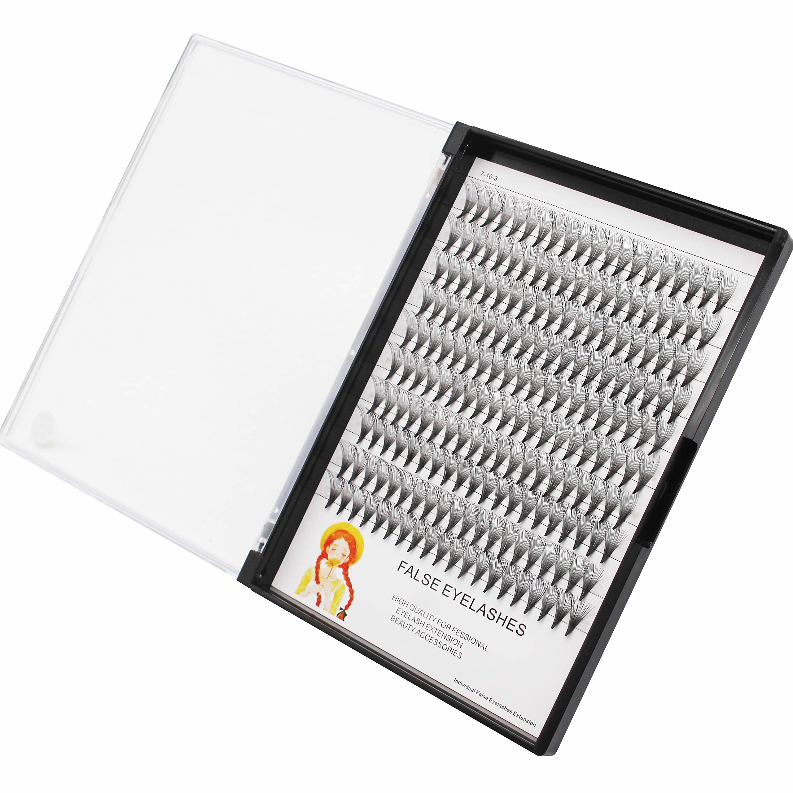 Dedila Large Tray -Grafting Natural Long Individual Lashes 20Roots Soft Light Cluster Lashes D Curl Makeup Premade Fans Volume F