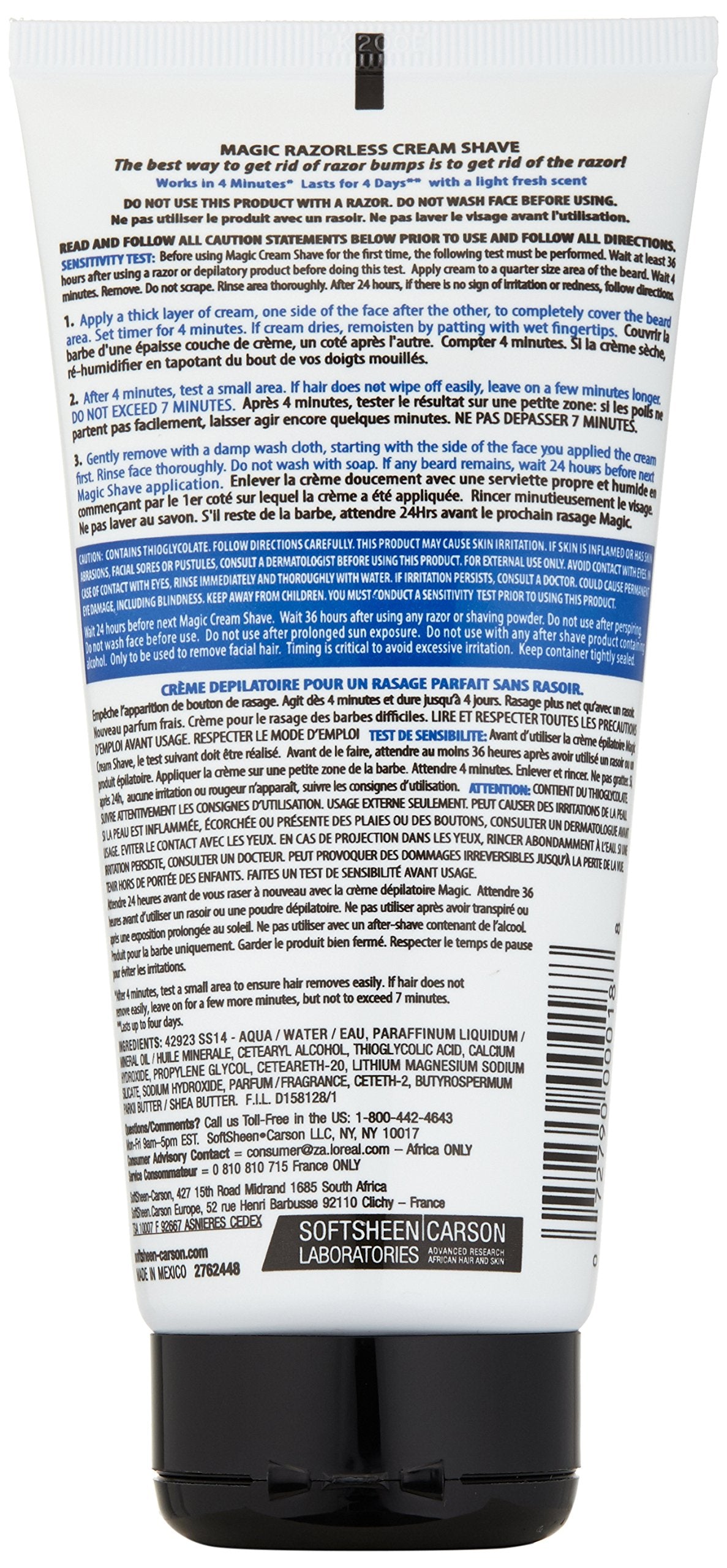 SoftSheen Carson Magic Regular Razorless Cream Shave 6 Oz (Pack of 6)