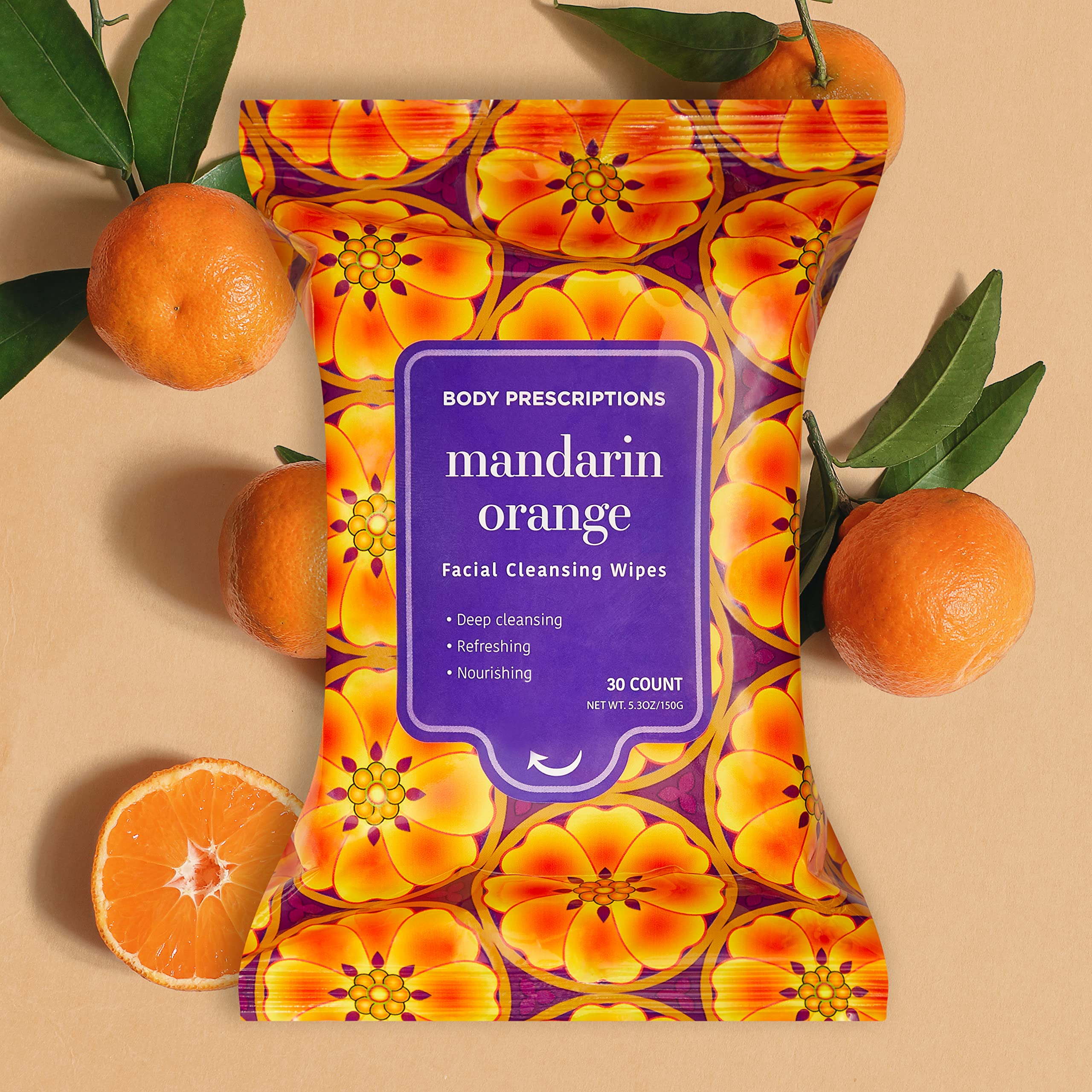Body Prescriptions Makeup Remover Wipes - Bulk Pack, Gentle Cleansing Wipes For Easy Makeup Removal, Mandarin, Orchid, Grapefrui
