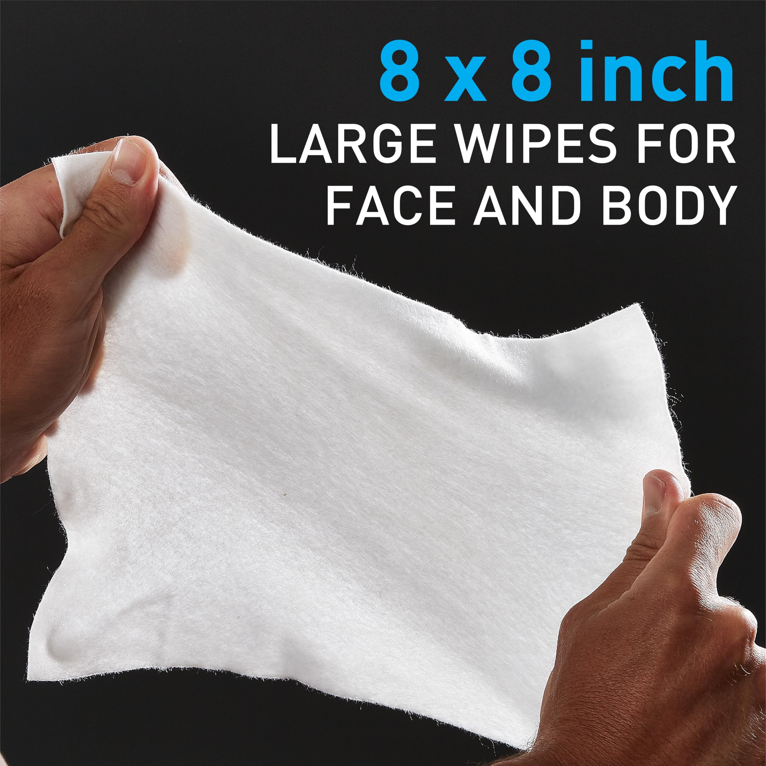 Ignite Mens Body Wet Wipes, Extra Thick 8 '' X 8 '' Shower Wipes, Energizing Scent, 10 Count (Pack Of 5)