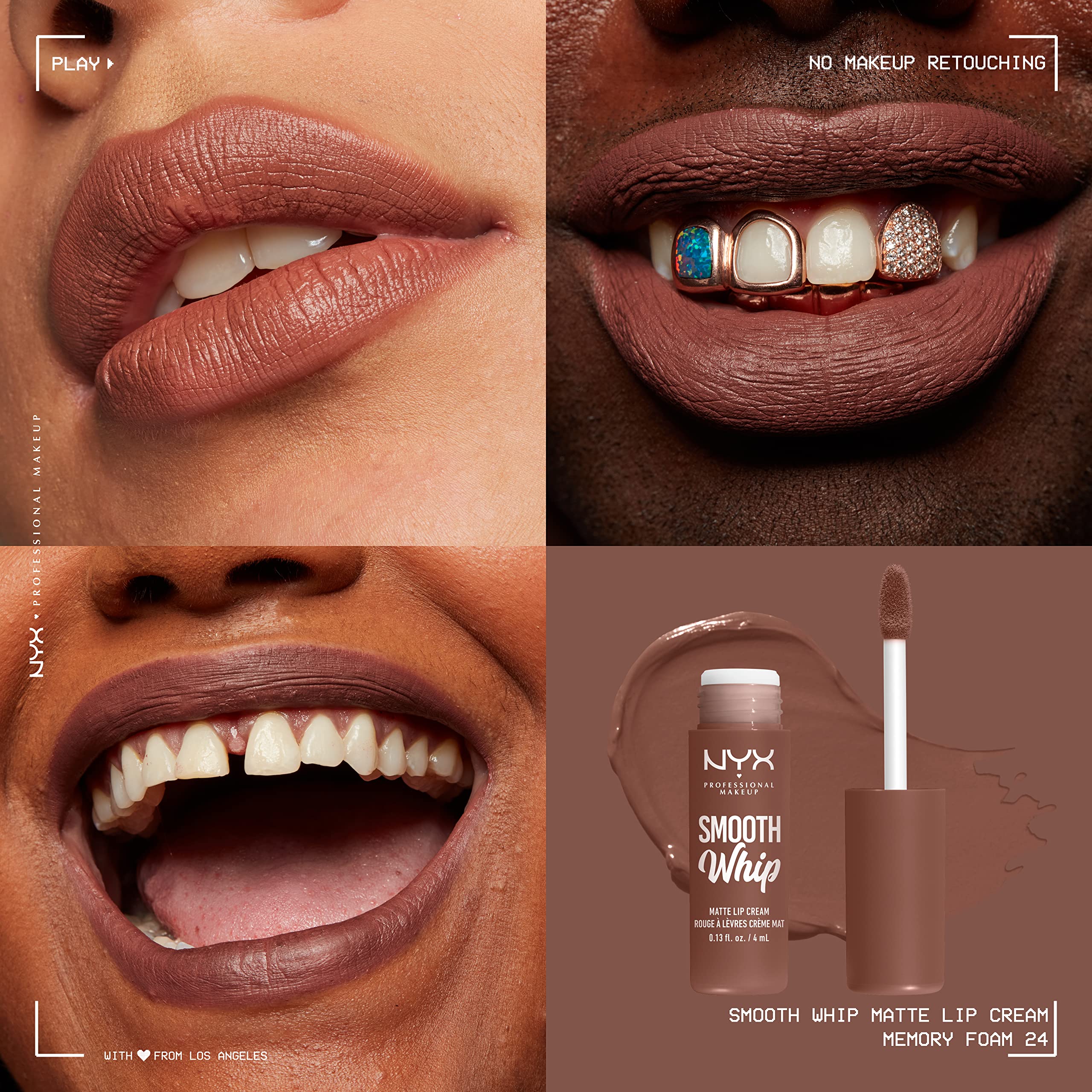 Nyx Professional Makeup Smooth Whip Matte Lip Cream, Long Lasting, Moisturizing, Vegan Liquid Lipstick - Memory Foam (Cool Caram