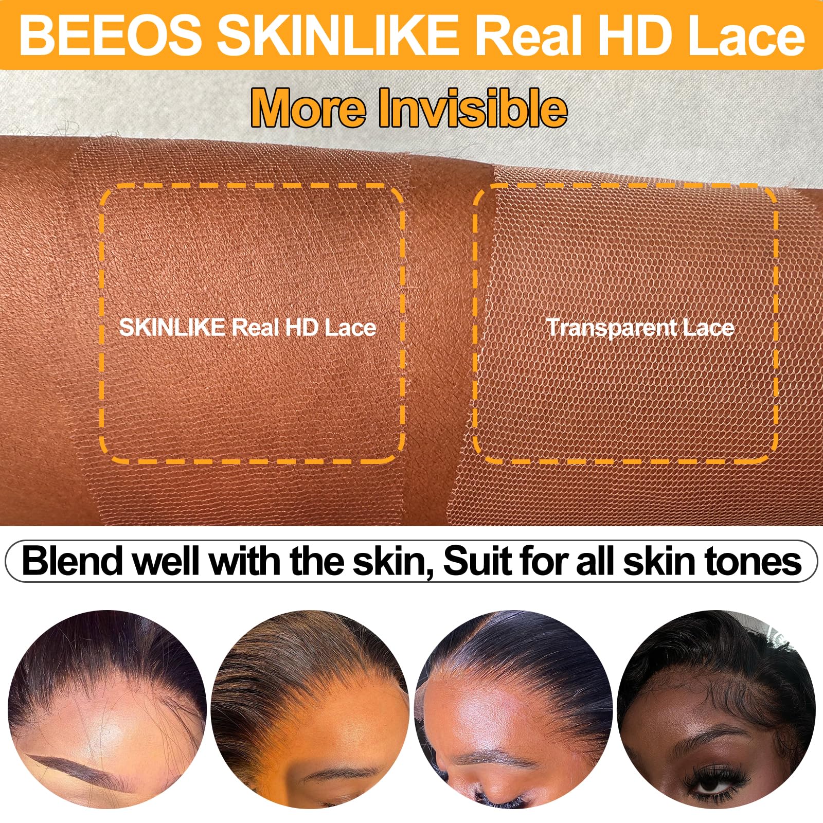 Beeos 5X5 Curly Skinlik Real Hd Lace Closure Wig, 250% Density 0.10Mm Ultra-Thin Invisible Hd Lace Wig Pre-Plucked Hairline Blea