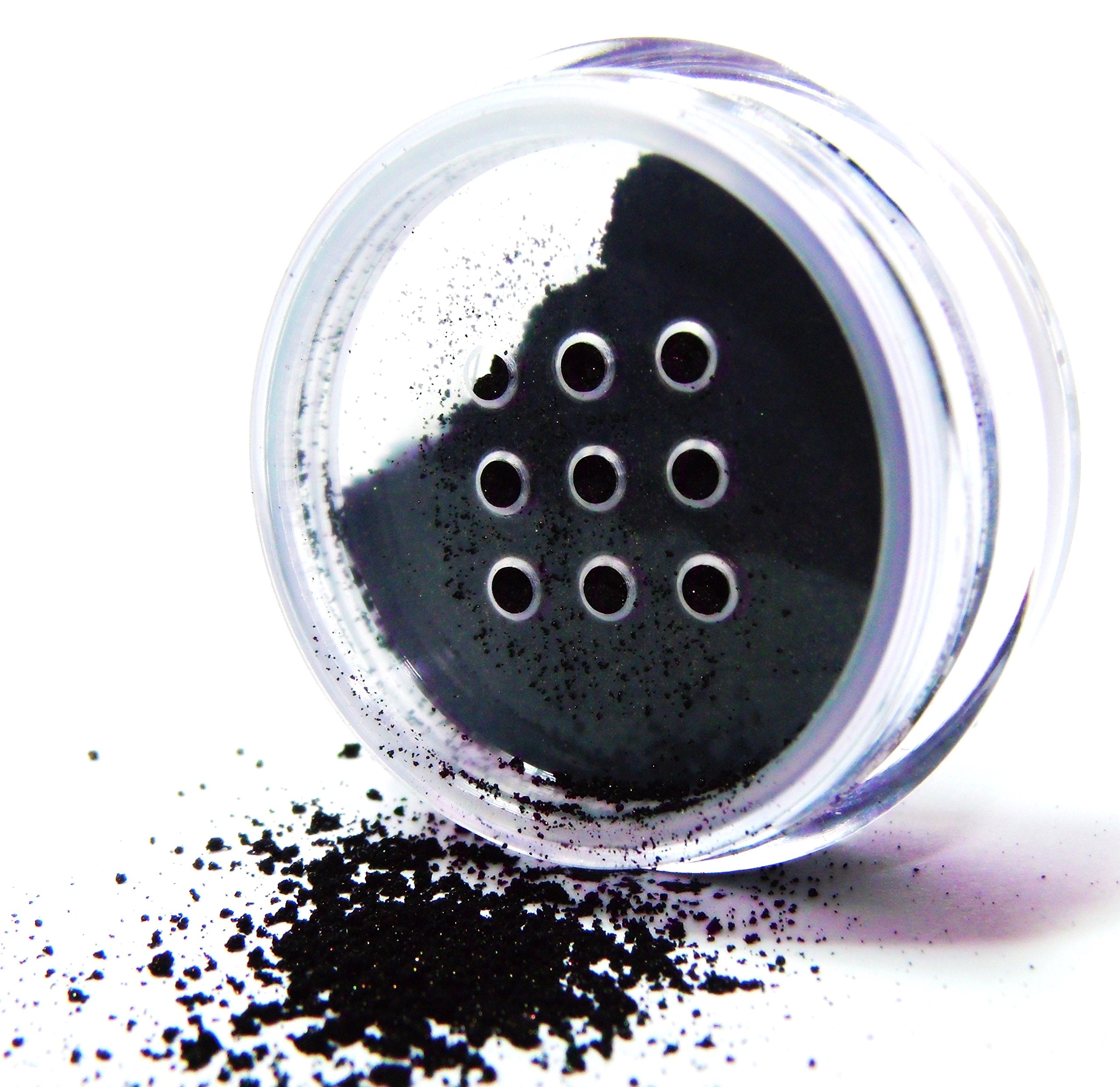 Pure Ziva Beautiful Onyx Black Glitter Smokey Eye Single Loose Eyeshadow; Vegan, Talc & Paraben Free