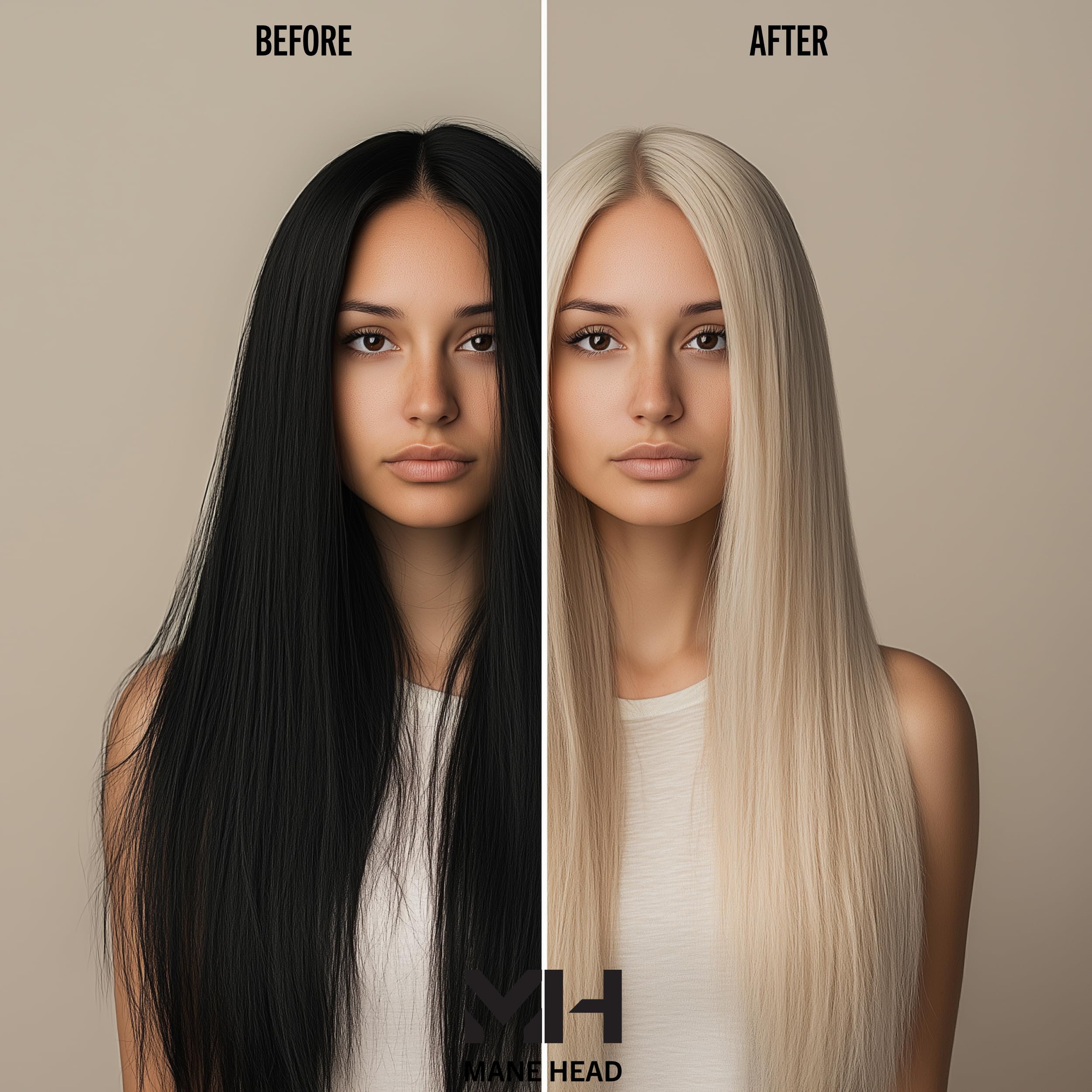 Mane Head Blue Premium Dust-Free Bleach Powder For Hair - Anti-Yellow Formula, Up To 7 Levels Of Lift, Professional Hair Lighten