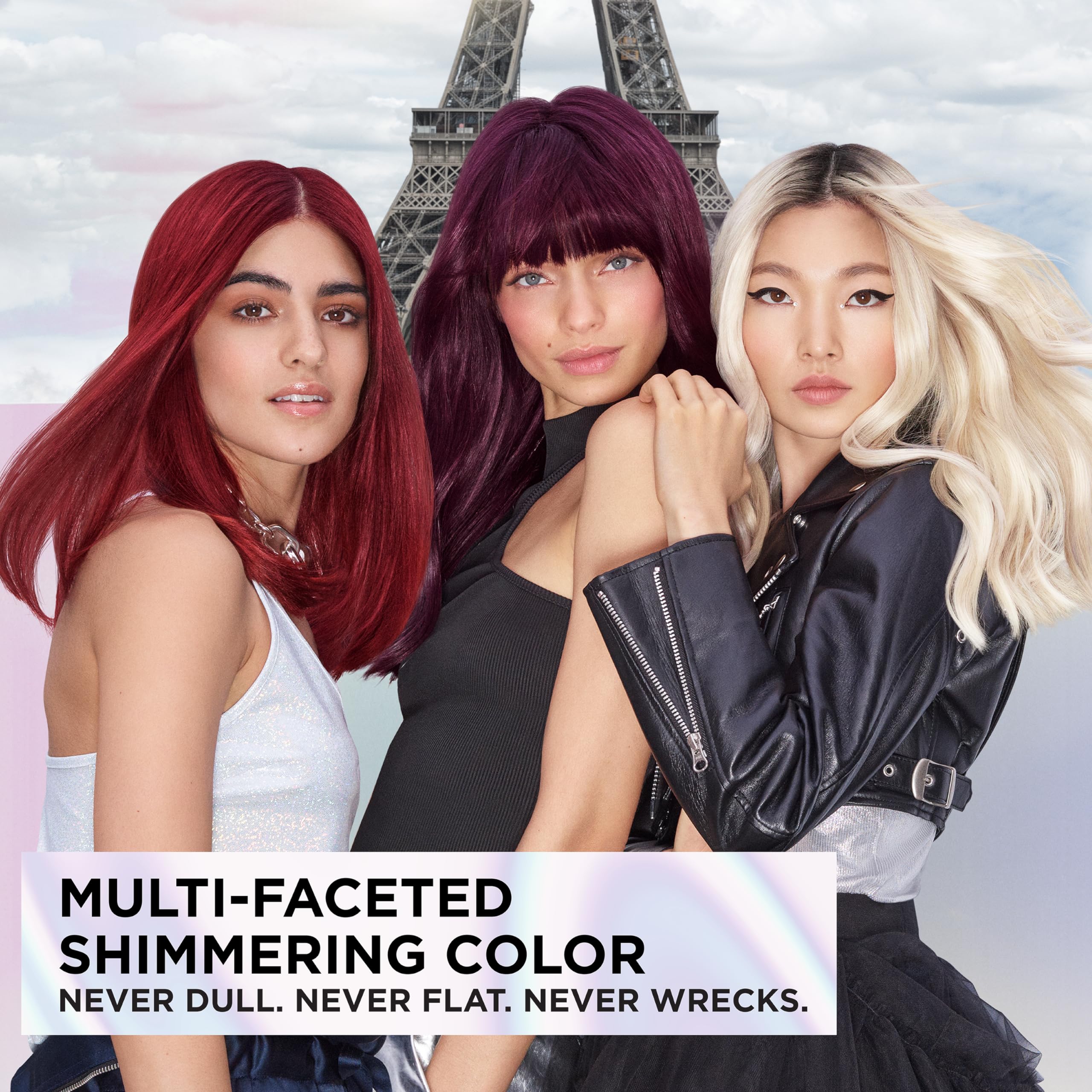 L'Oreal Feria Multi-Faceted Shimmering Colour, Warmer, 36 Deep Burgundy Brown, 1 ea (Pack of 4)