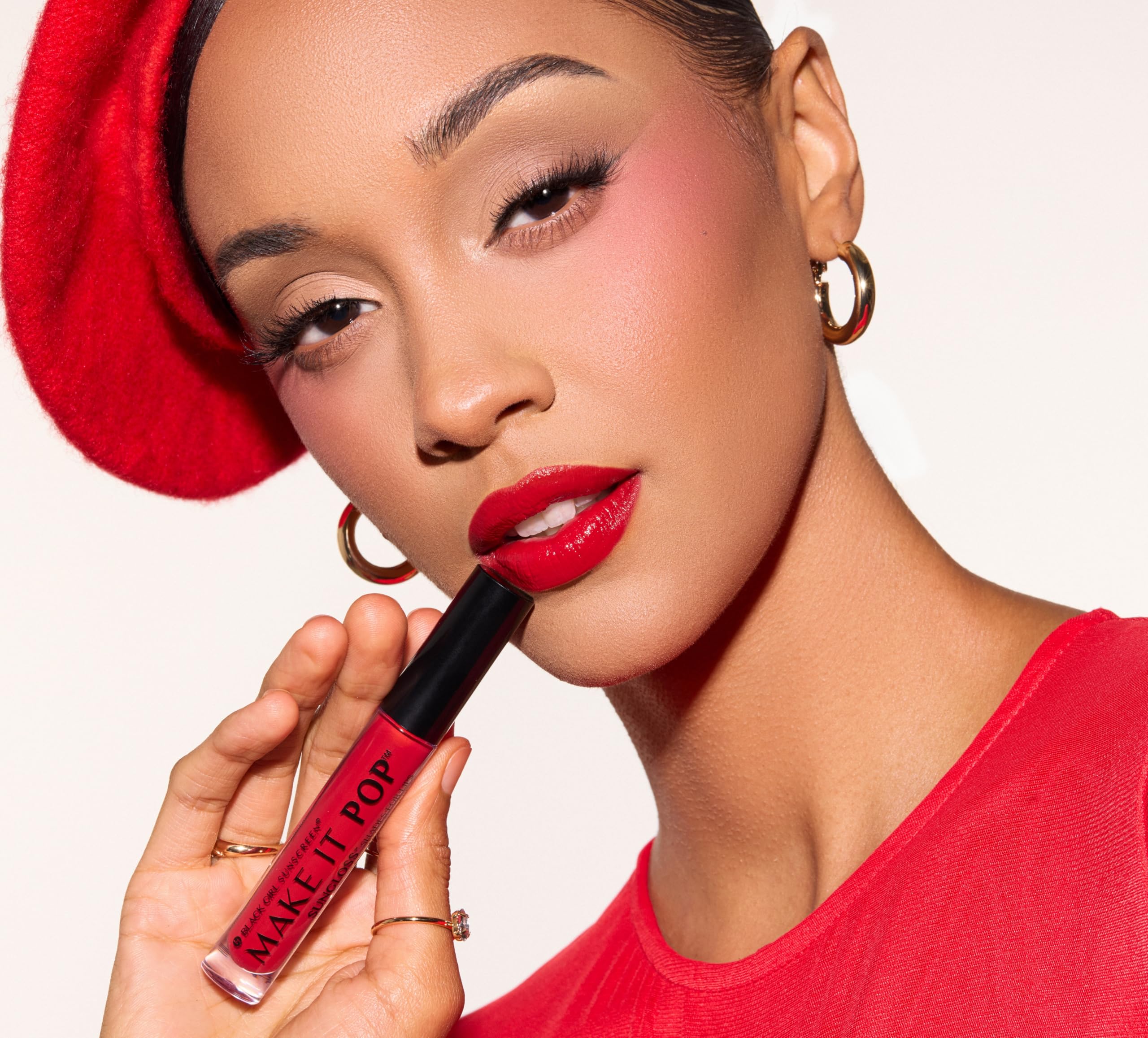 Black Girl Sunscreen - Make It Pop Sungloss - Revolutionary Sun Protection And Gloss In One - Spf 50 (French Kiss)