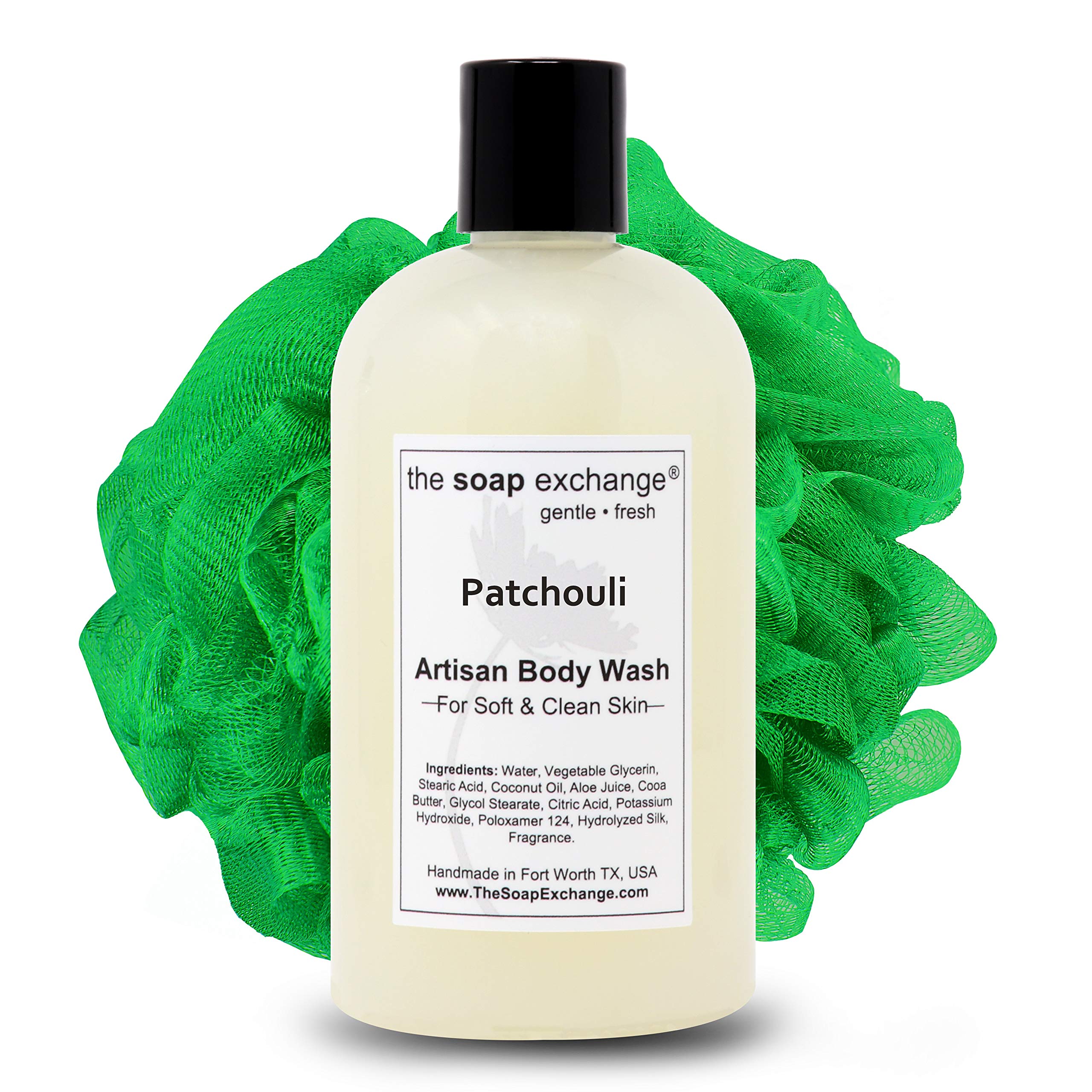 The Soap Exchange Body Wash - Patchouli Scent - Hand Crafted 12 Fl Oz / 354 Ml Natural Artisan Liquid Soap For Hand, Face & Body
