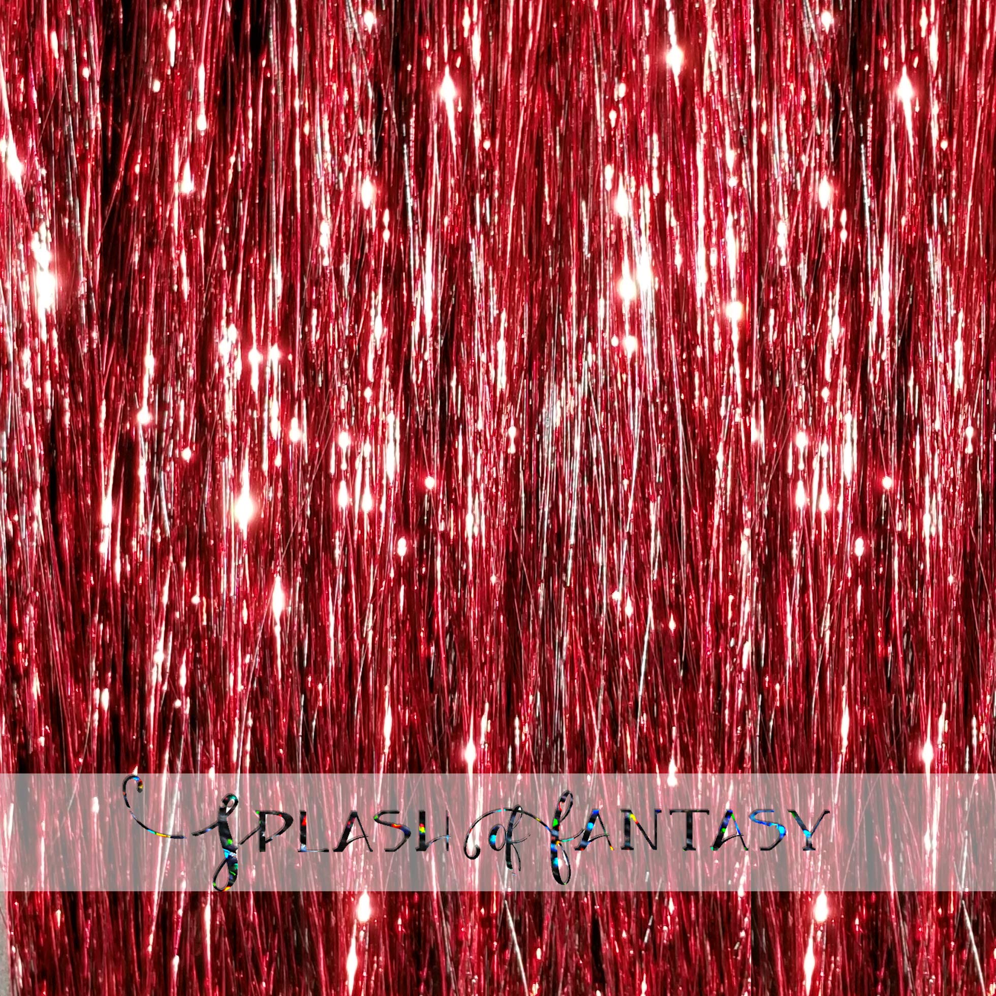 40'' Hair Tinsel 100 Strands (Shiny Burgundy)