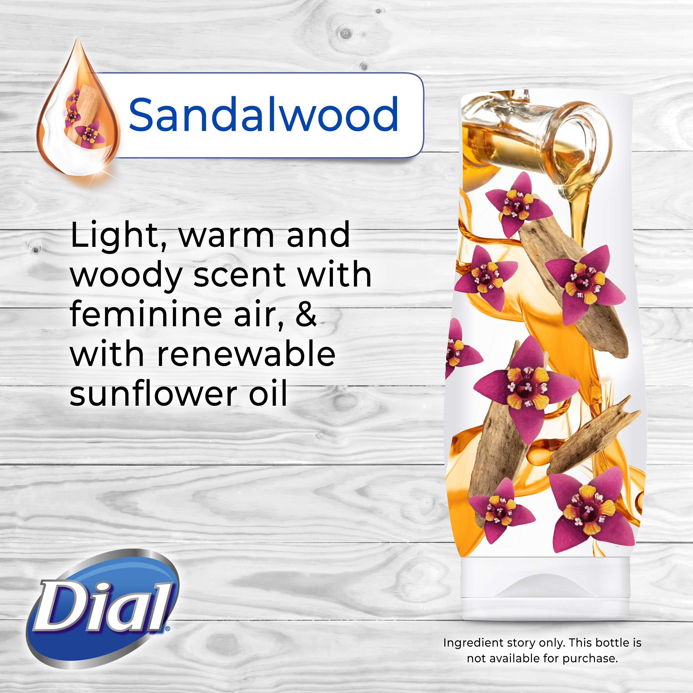 Dial Pure Moisture Body Wash, Sandalwood, 14 Ounce