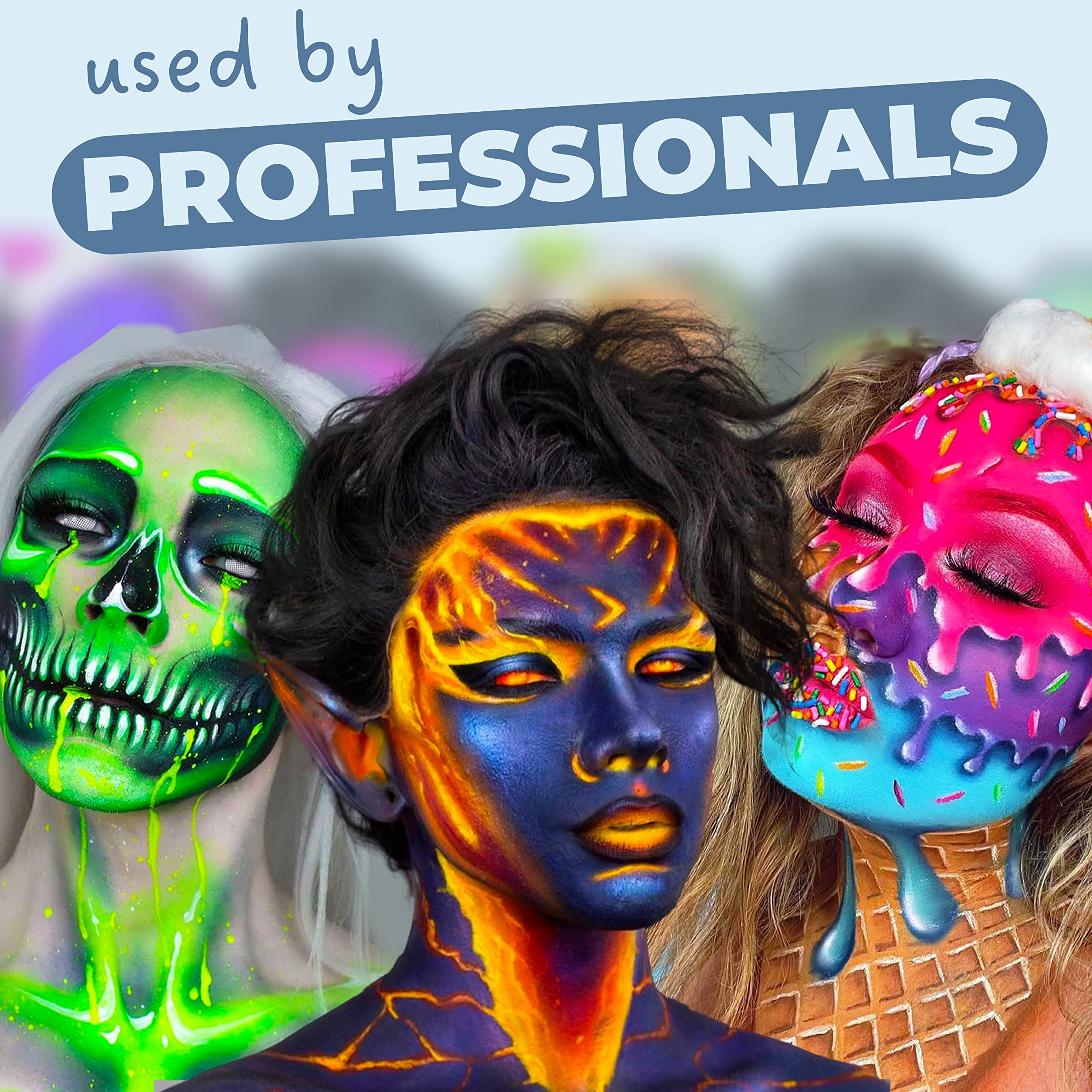 Blue Squid Face Paint Water Based Single Cake Professional Face & Body Paint - Water Activated, Kids Adults Face Painting for Co