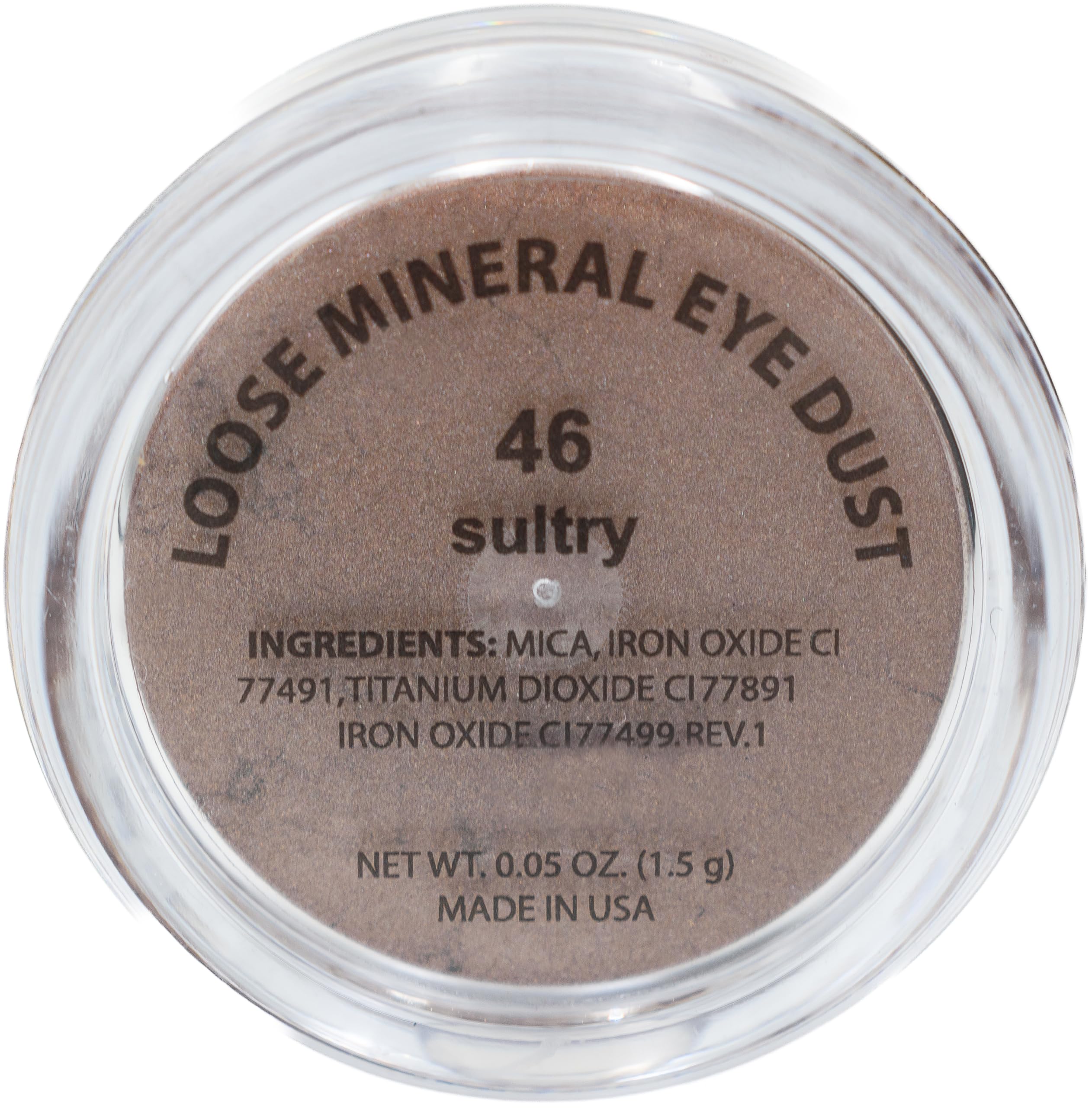 Pure Ziva Sultry Copper Bronze Red Mocha Brown Mineral Single Loose Powder Eyeshadow; Vegan, Talc & Paraben Free, No Animal Test